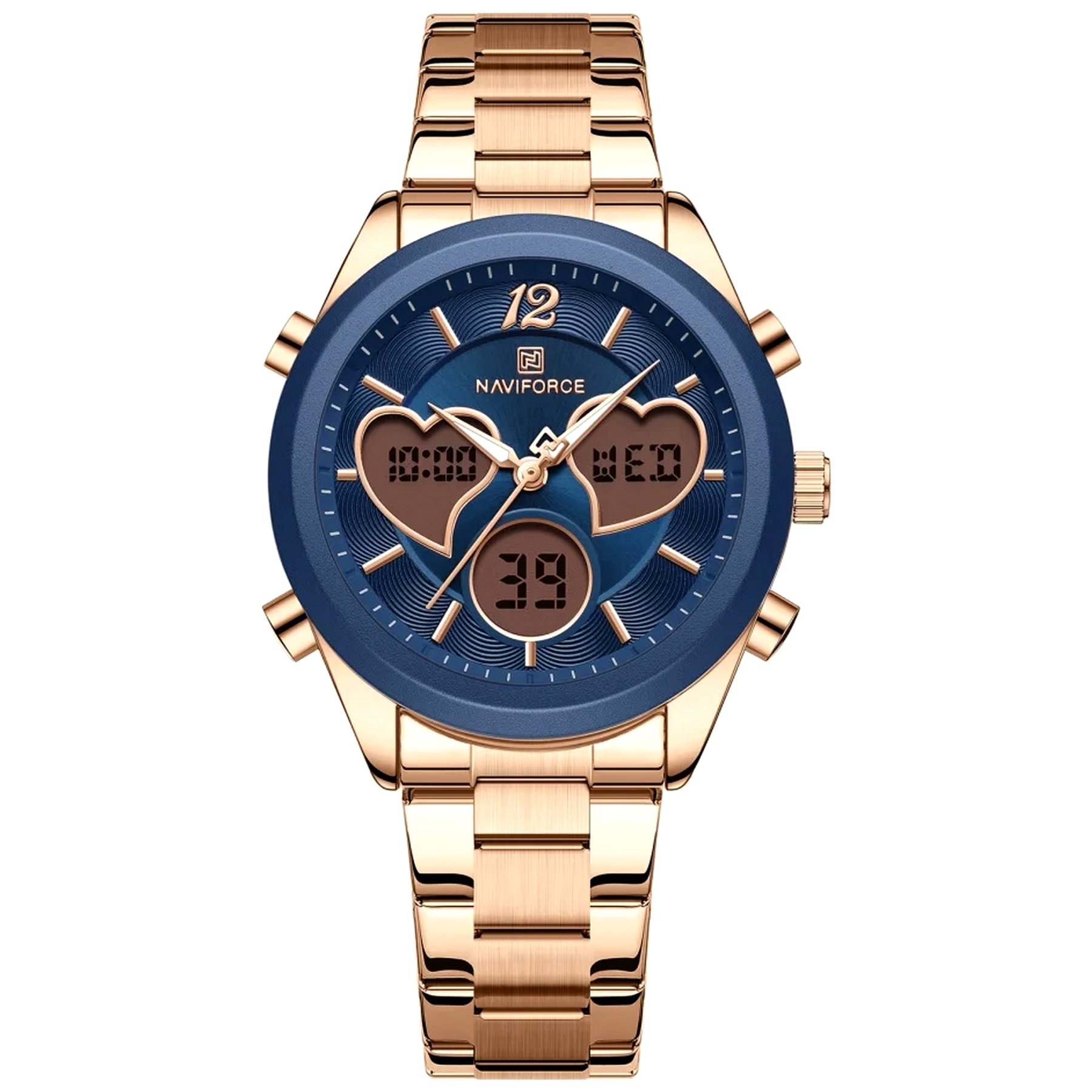Relogio feminino design coracao quartzo analogico Lcd digital impermeavel casual