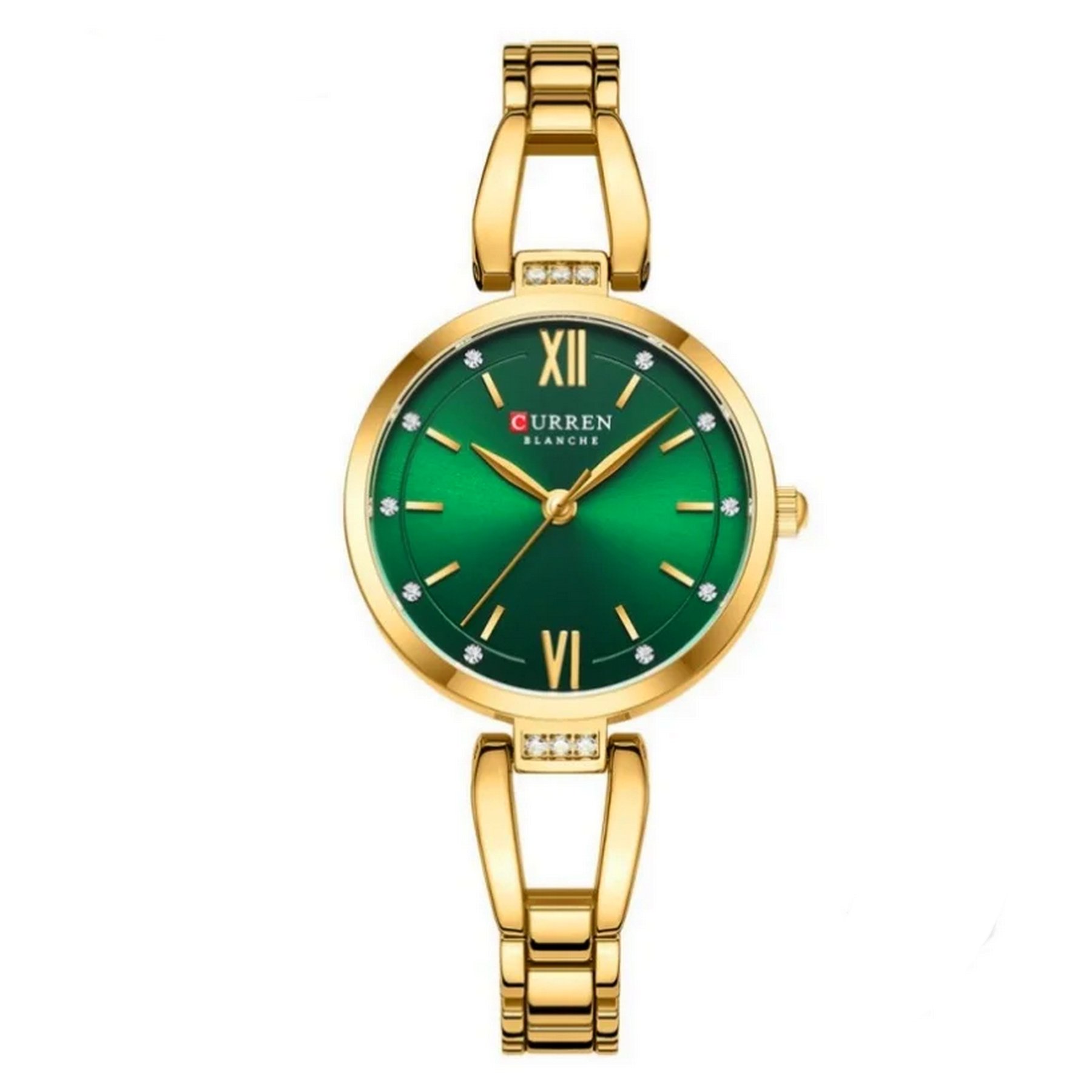 relogio de quartzo feminino em aco inoxidavel strass moda casual