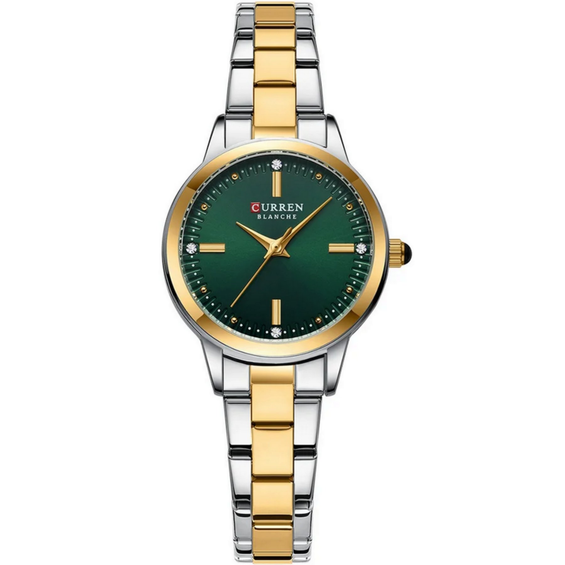 Relogio de pulso feminino com mostrador fino design strass moda casual
