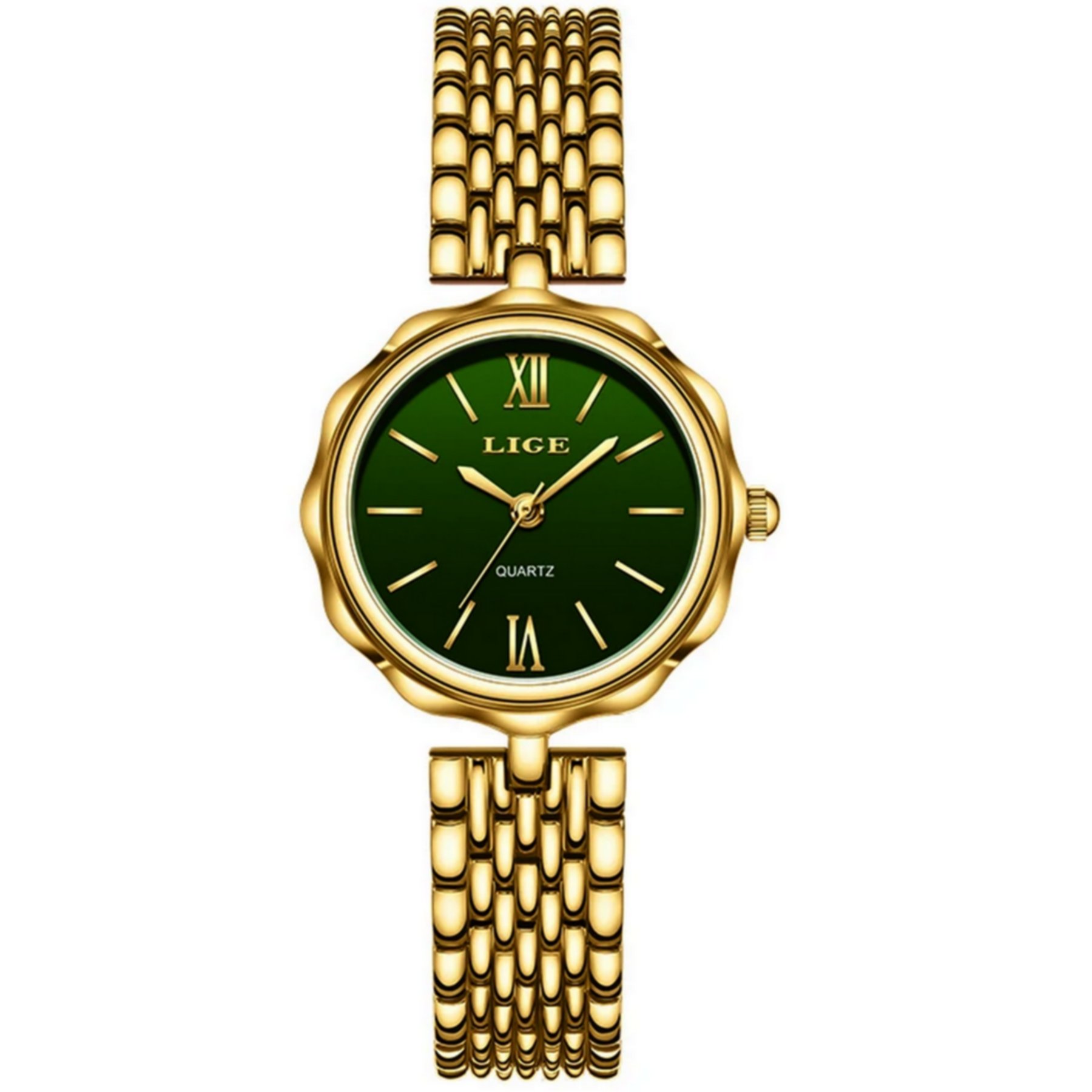 Relogio de Quartzo Feminino Casual Pulseira em Aco inoxidavel Impermeavel