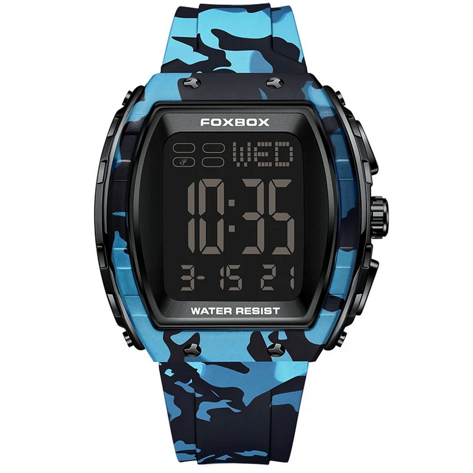 Relogio Digital Esportivo Masculino Design Tonneau Impermavel Pulseira de Silicone