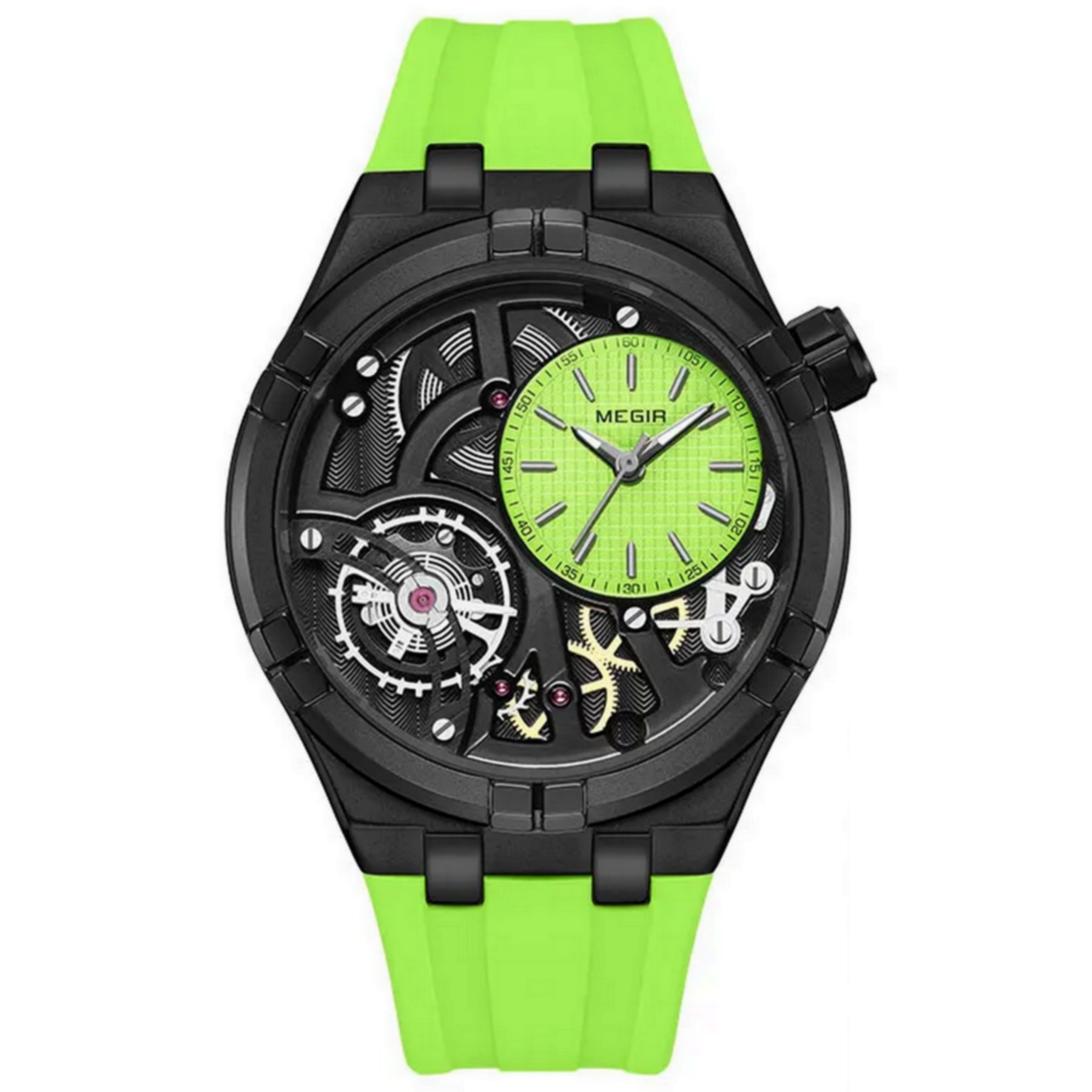 Relogio de quartzo esportivo militar masculino pulseira de silicone impermeavel