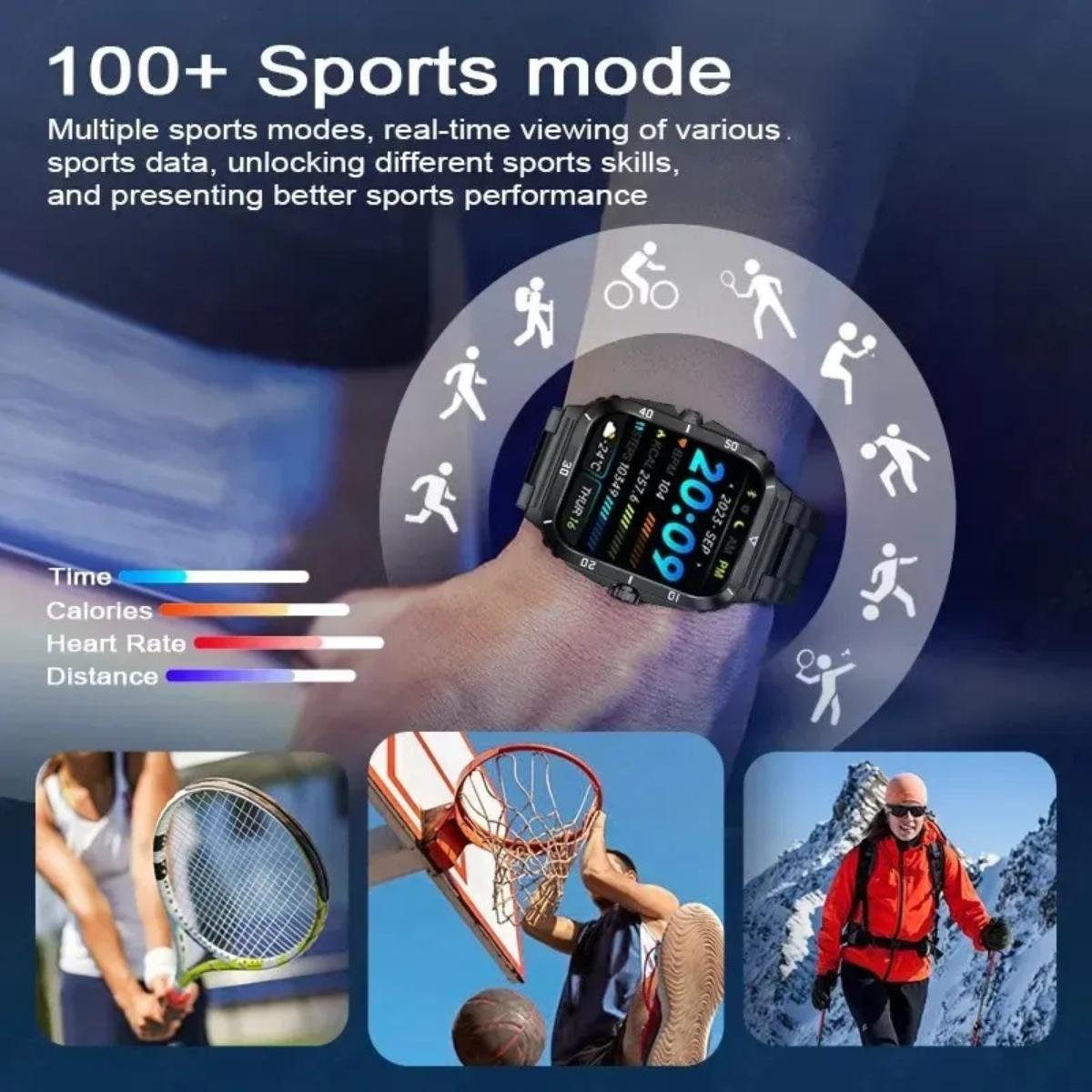 Relogio  1.96 tela , bluetooth chamada relogio 100 + esporte Preto/Dourado 3