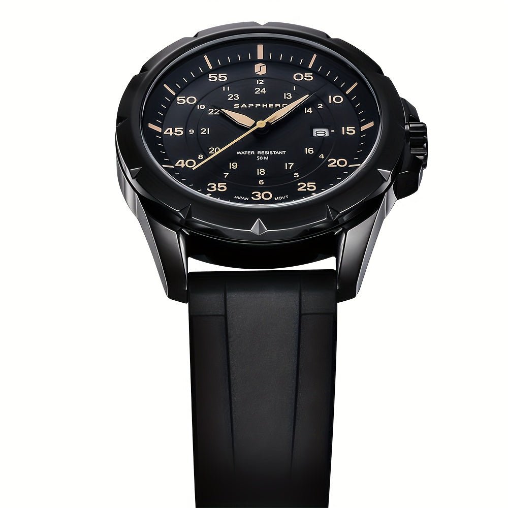 Relogio Aco Inoxidavel, Resistente a Agua ate 50m, Mostrador Analogico Preto 2