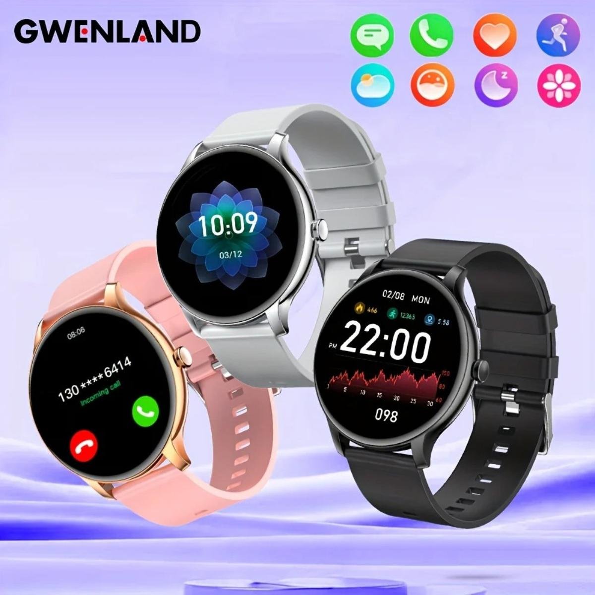 Relogio Fashion Disc, Tela de 1.52 Full Touch, Controle de Musica Preto 3