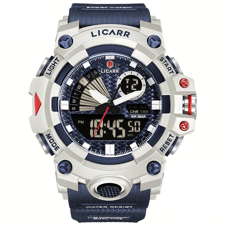 Relogio LICARR Top Luxury - Cronometro a Prova dAgua, Quartzo 9532 Azul 1