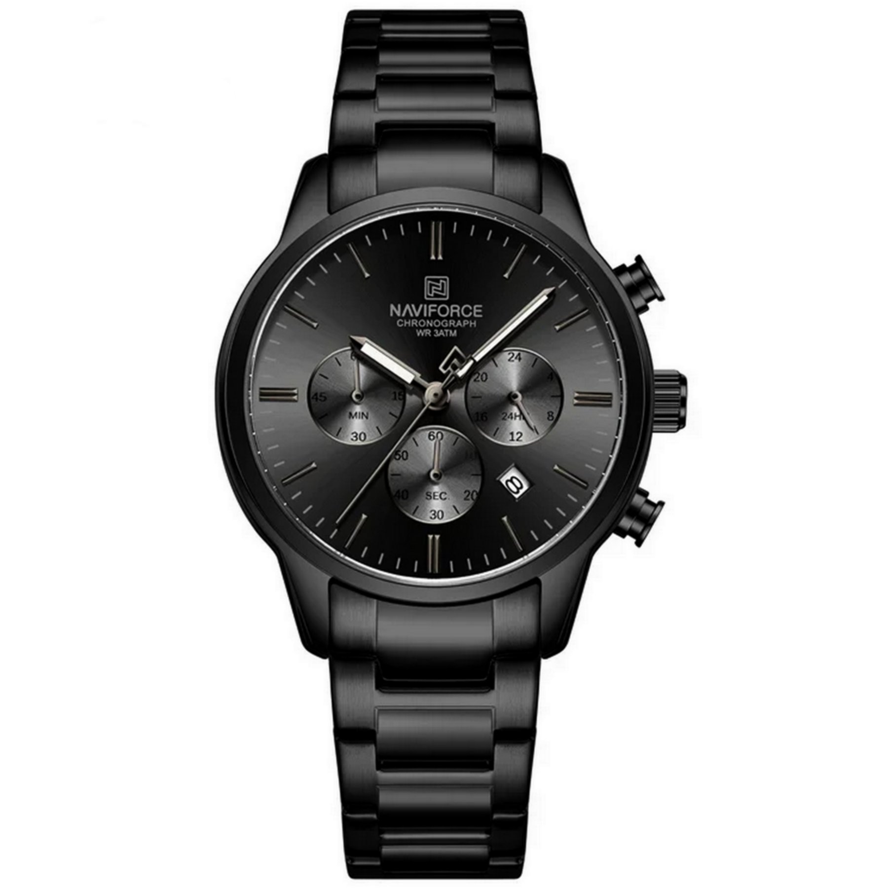 Relogio Masculino Esportivo Casual Quartzo em Aco Inoxidavel  30M A Prova D Agua