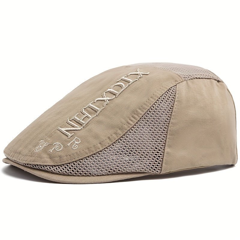 Boina Vintage Masculino com Letras Bordado Ajustavel em Poliester Respiravel