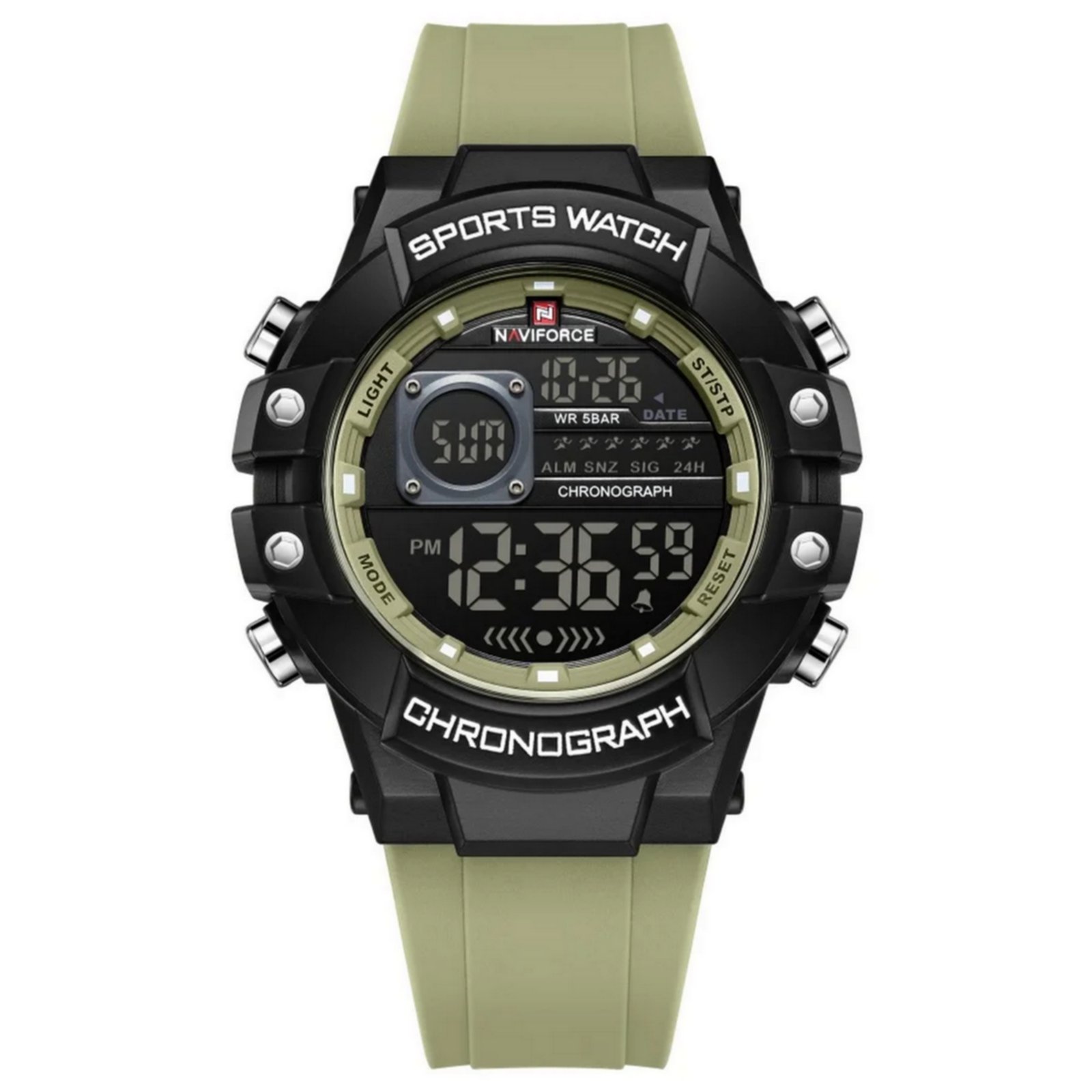Relogio multifuncional masculino digital design esportivo A prova Dagua 3atm