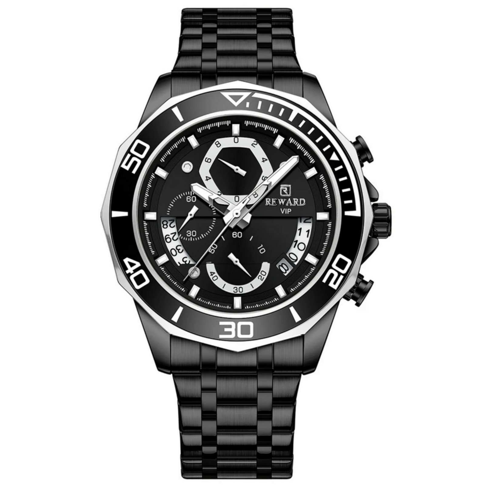 Relogio masculino em Aco Inoxidavel de Quartzo Design Esportivo A Prova DAgua