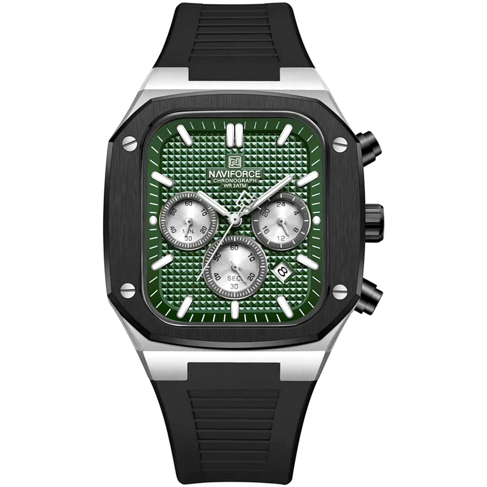 Relogio Masculino Quartzo Quadrado Design Esportivo a prova dagua