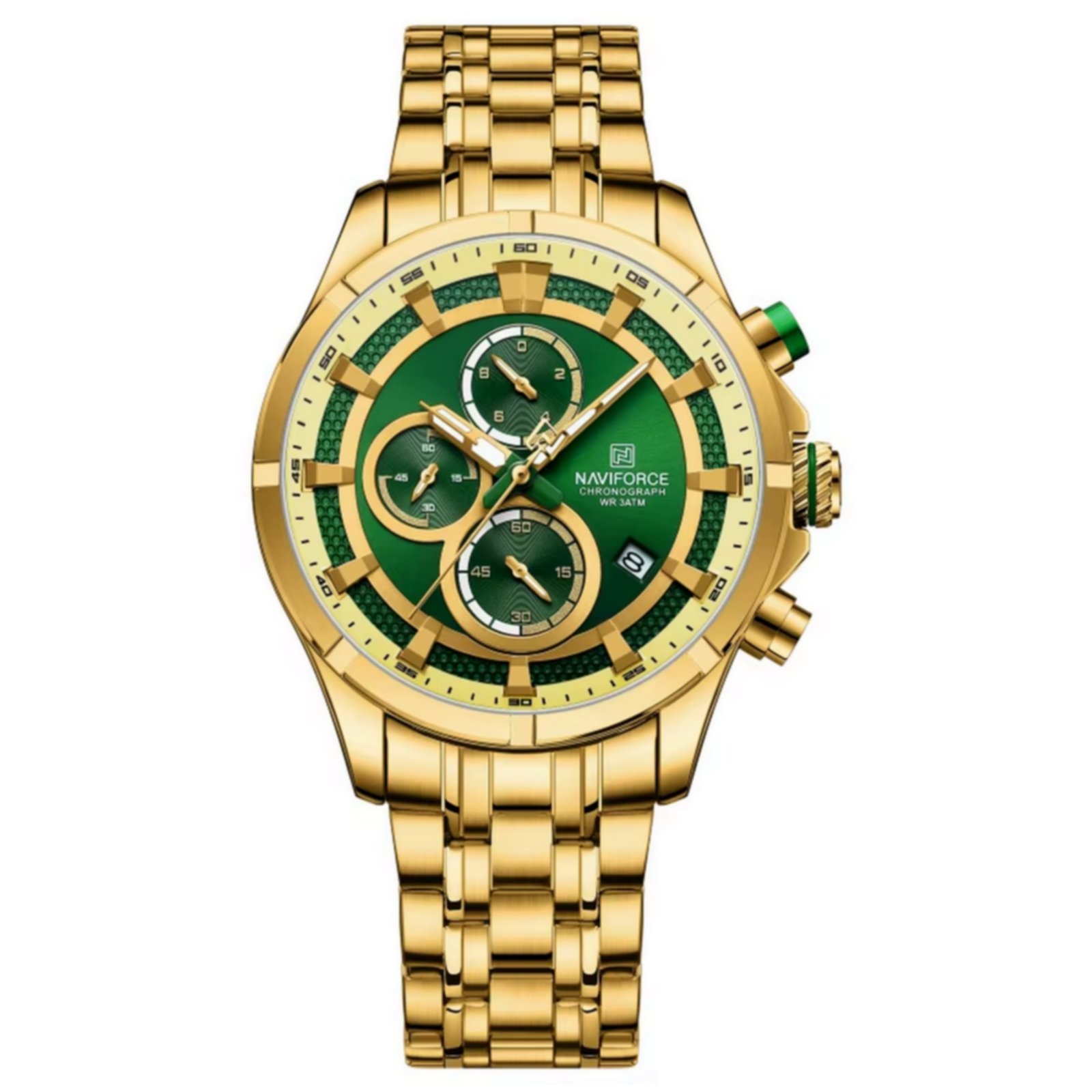 Relogio masculino de luxo negocios luminoso a prova dagua pulseira aco inoxidavel 