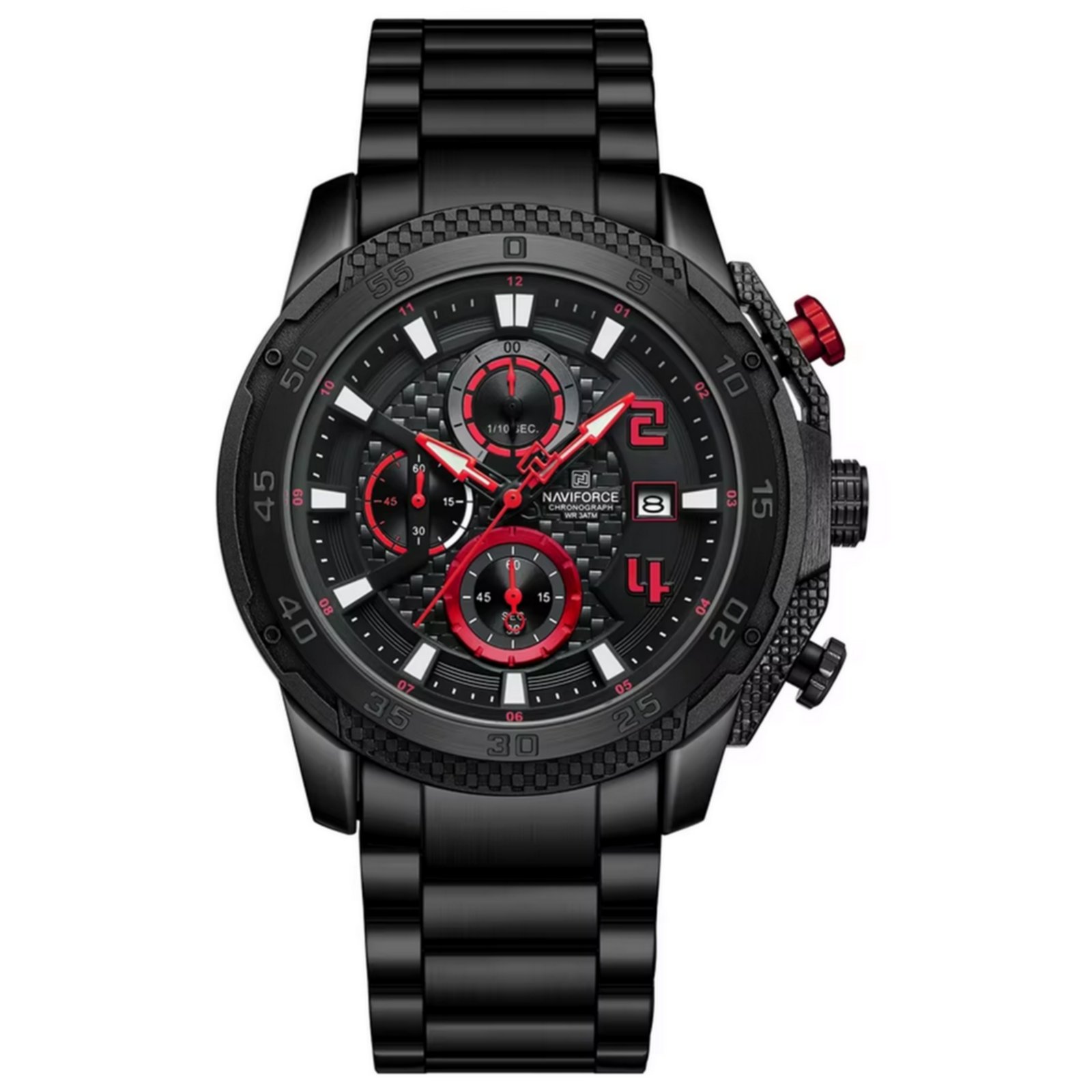 Relogio masculino de aco inoxidavel quartzo multifuncional esportivo impermeavel 