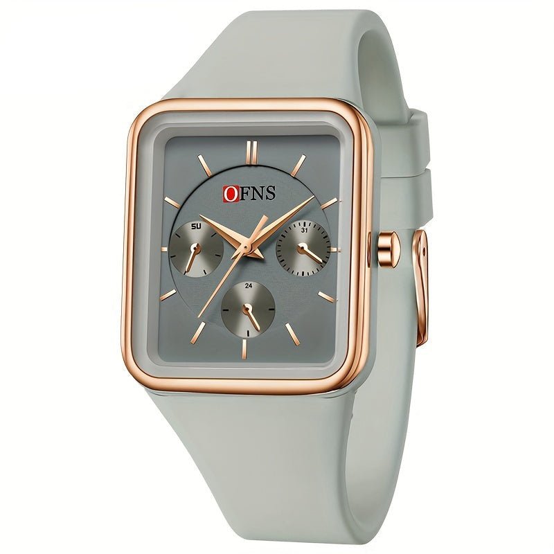 Relogio quadrado de quartzo feminino da OFNS, a prova dagua