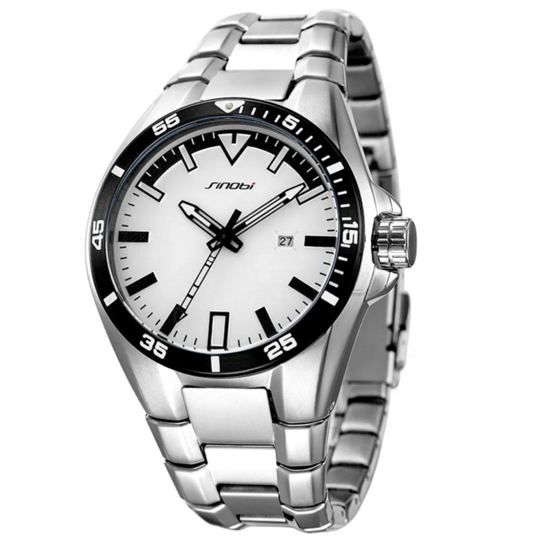 Relogio de Pulso Masculino de Aco Inoxidavel Esportivo Luminoso Impermeavel