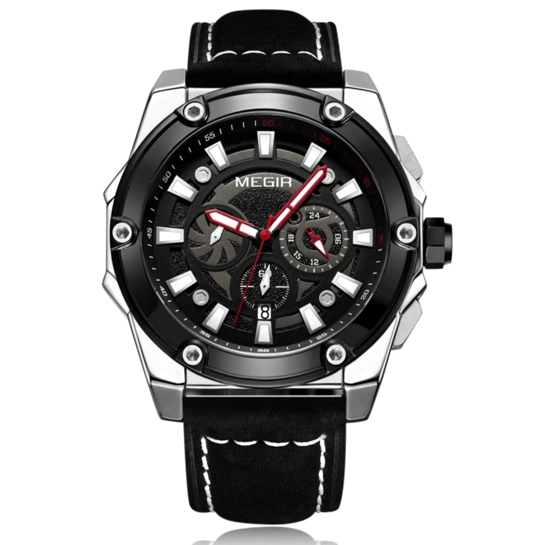 Relogio masculino casual esportivo de quartzo com cronografo impermeavel