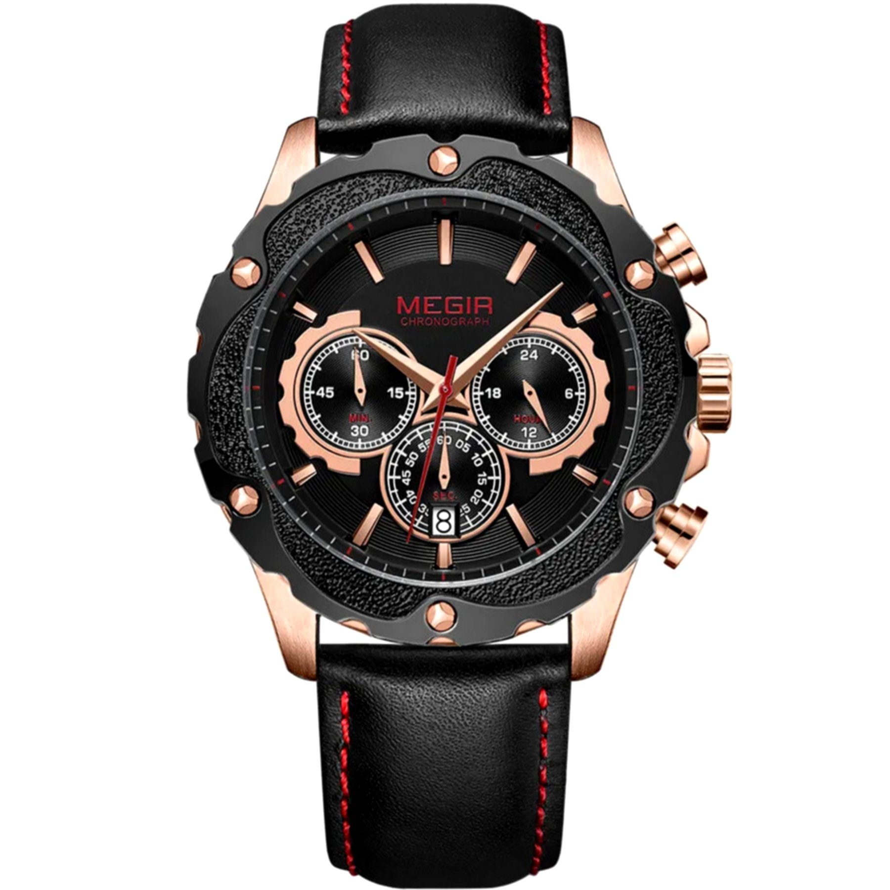 Relogio esportivo para homens de quartzo a prova dagua com cronografo