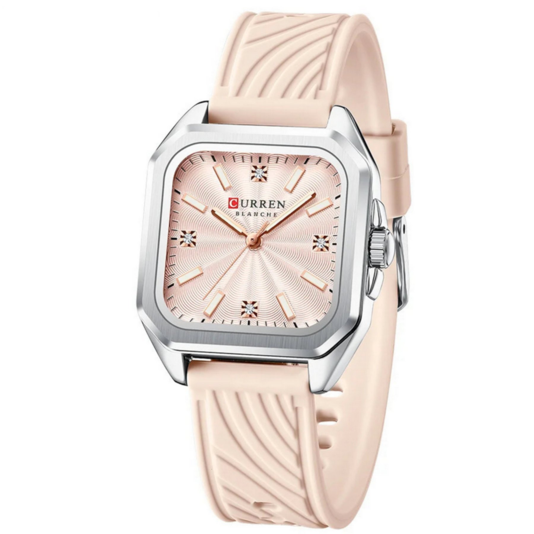 Relogio Feminino Minimalista Quadrado de Quartzo Casual Silicone