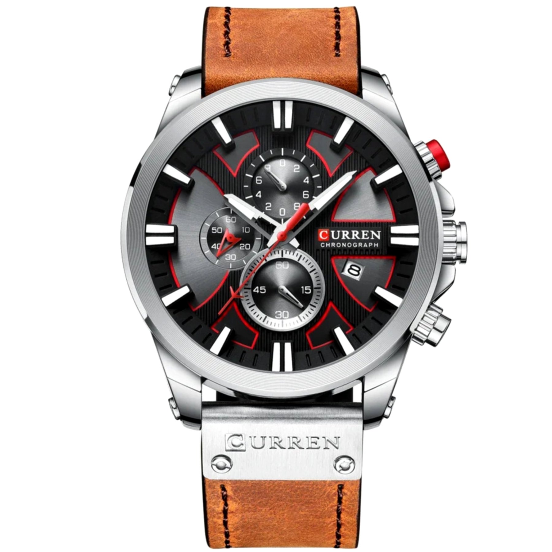 Relogio masculino quartzo multifuncao design esportivo a prova dagua 3atm
