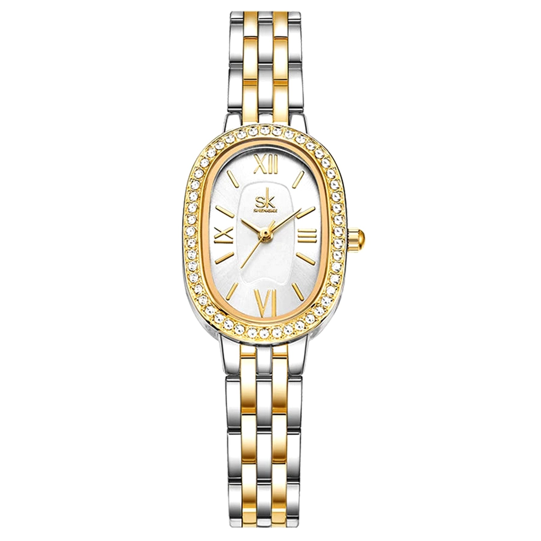 Relogio de pulso de quartzo feminino design elegante strass minimalista