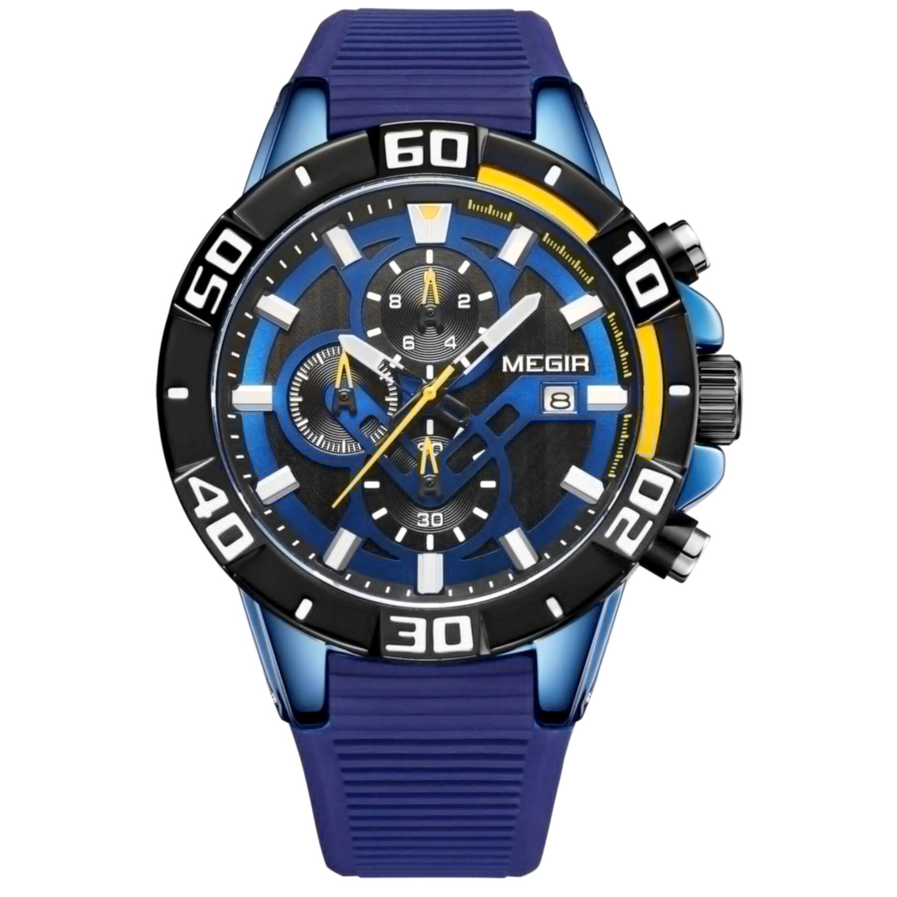 Relogio masculino esportivo comcronografo silicone a prova dagua quartzo