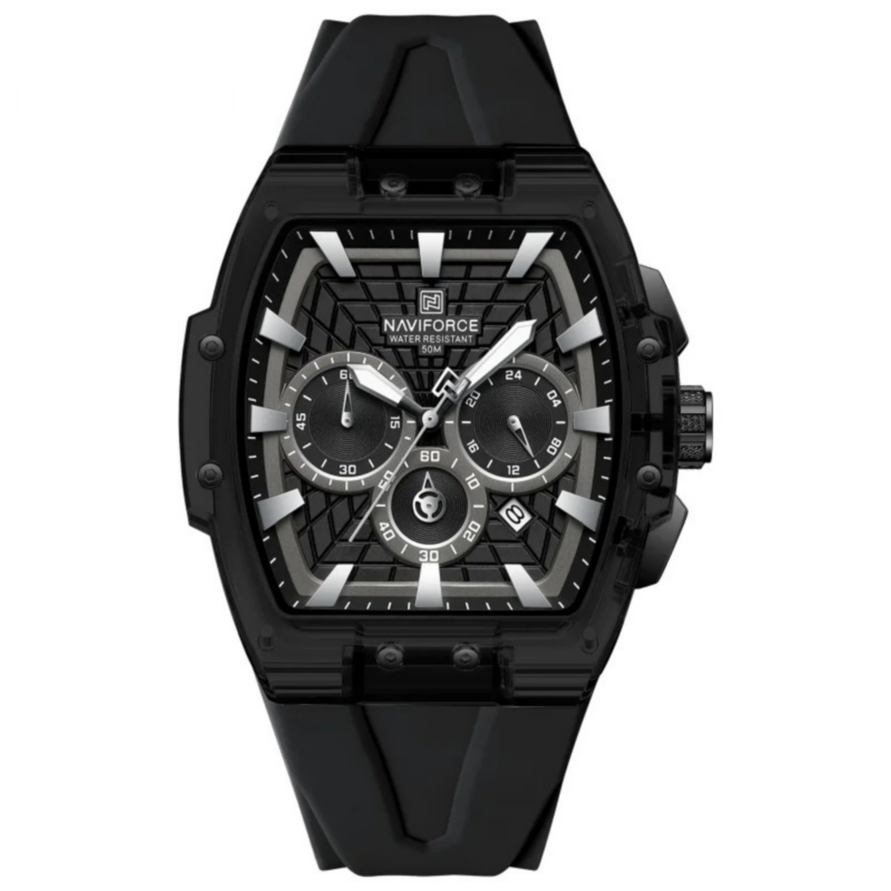 Relogio Multifuncional Masculino Resistente a Agua 5ATM Pulseira de Silicone
