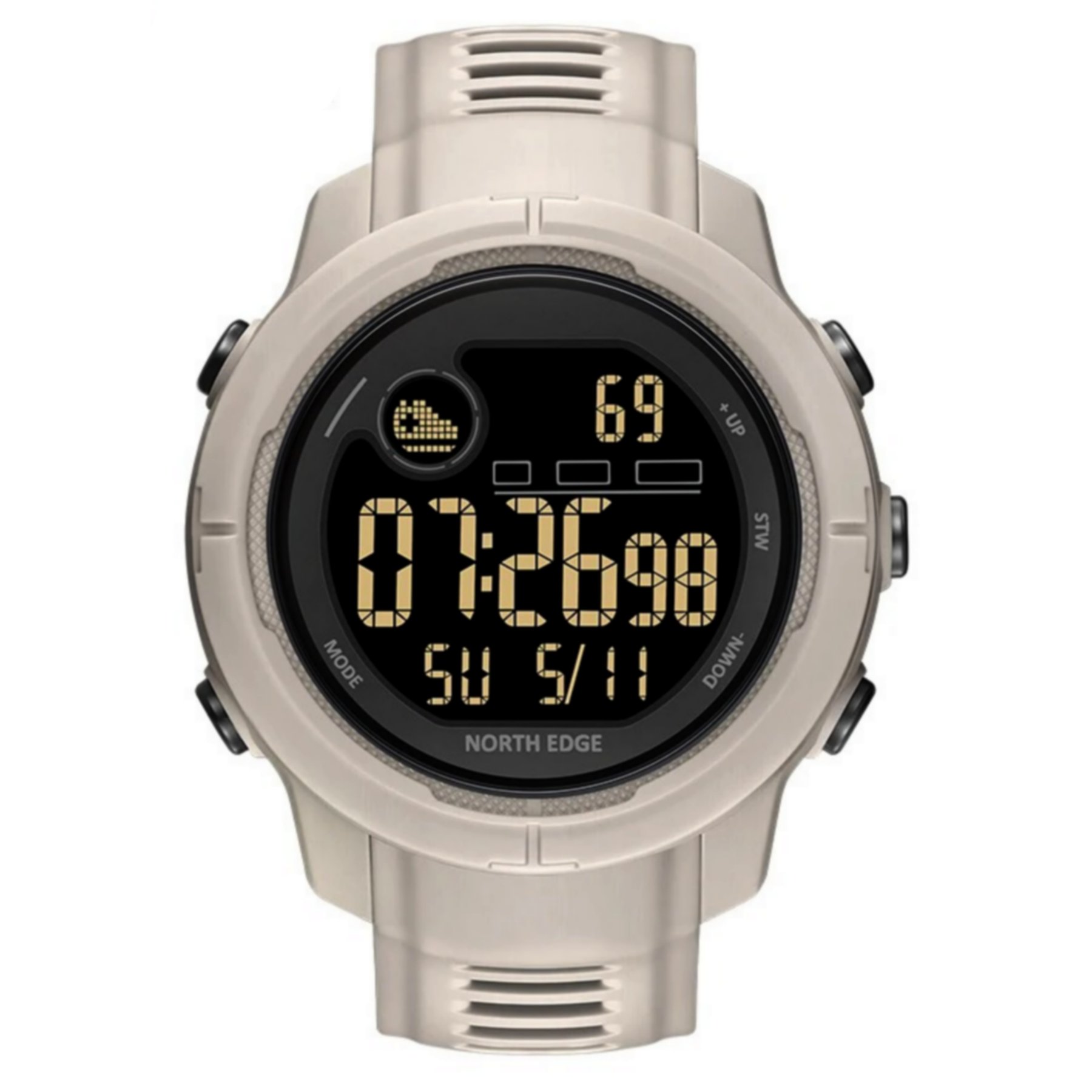 Relogio digital masculino esportivo MARS 5 a prova dagua 5atm North Edge Branco 1