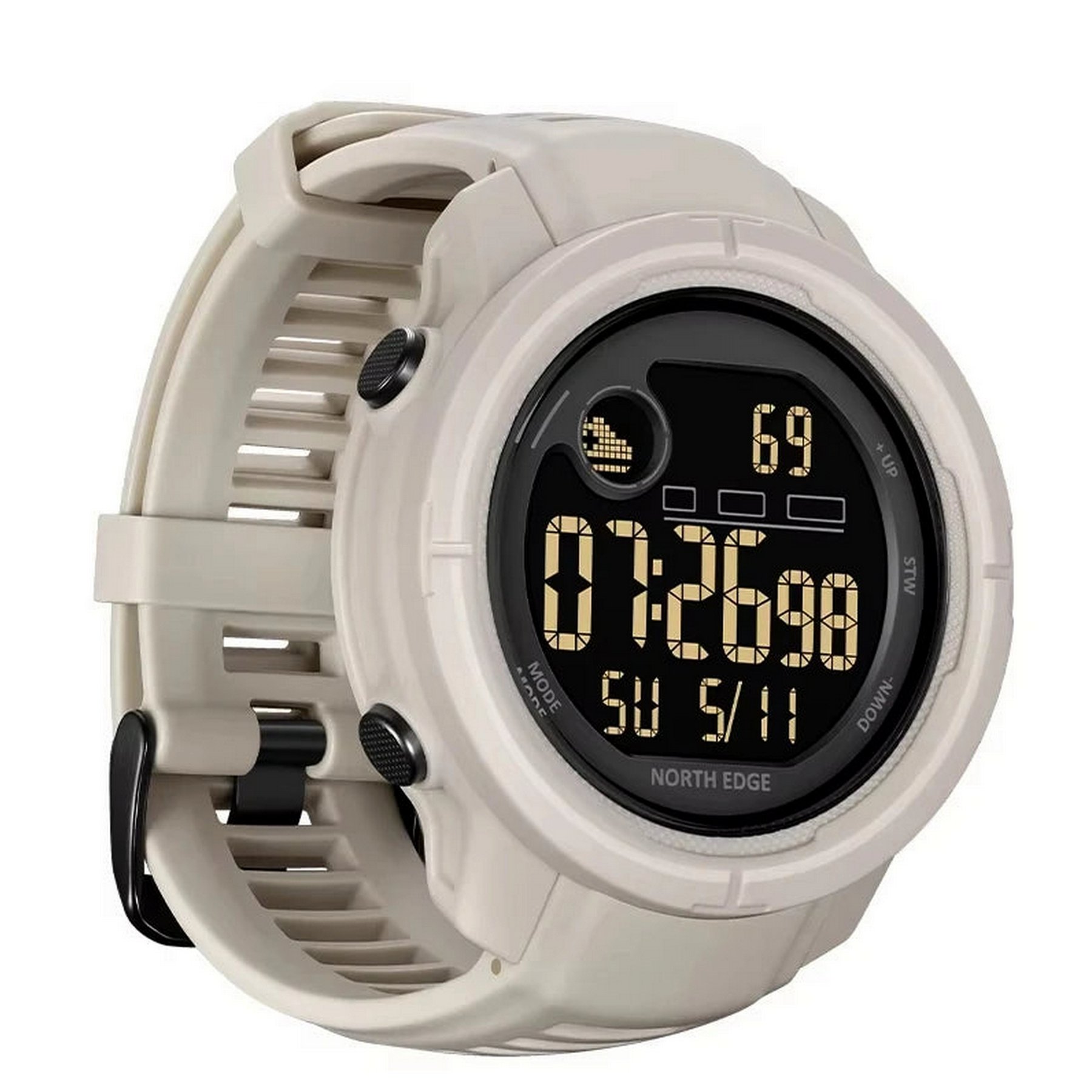 Relogio digital masculino esportivo MARS 5 a prova dagua 5atm North Edge Branco 2
