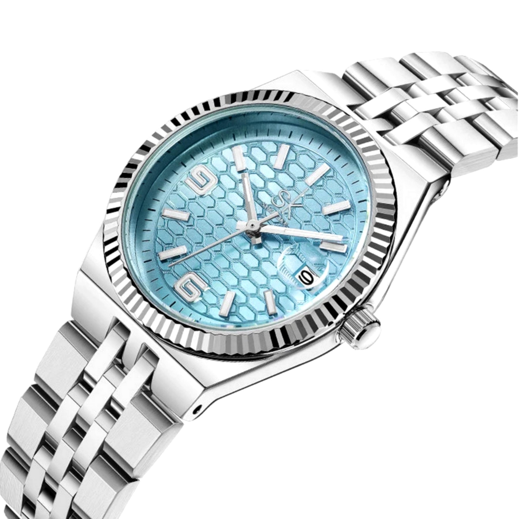 Relogio Feminino de Quartzo Design Sofisticado Moda Casual Azul 2