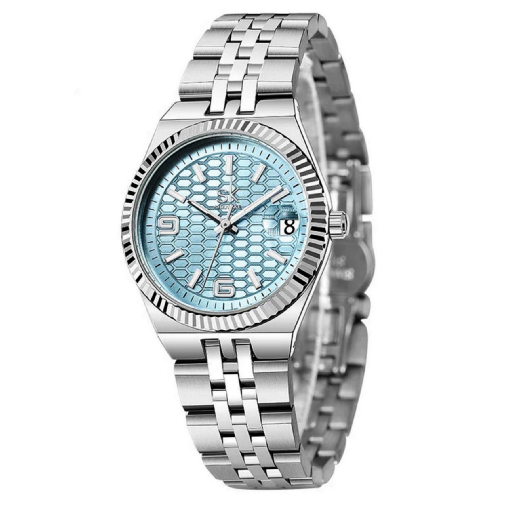 Relogio Feminino de Quartzo Design Sofisticado Moda Casual Azul 3