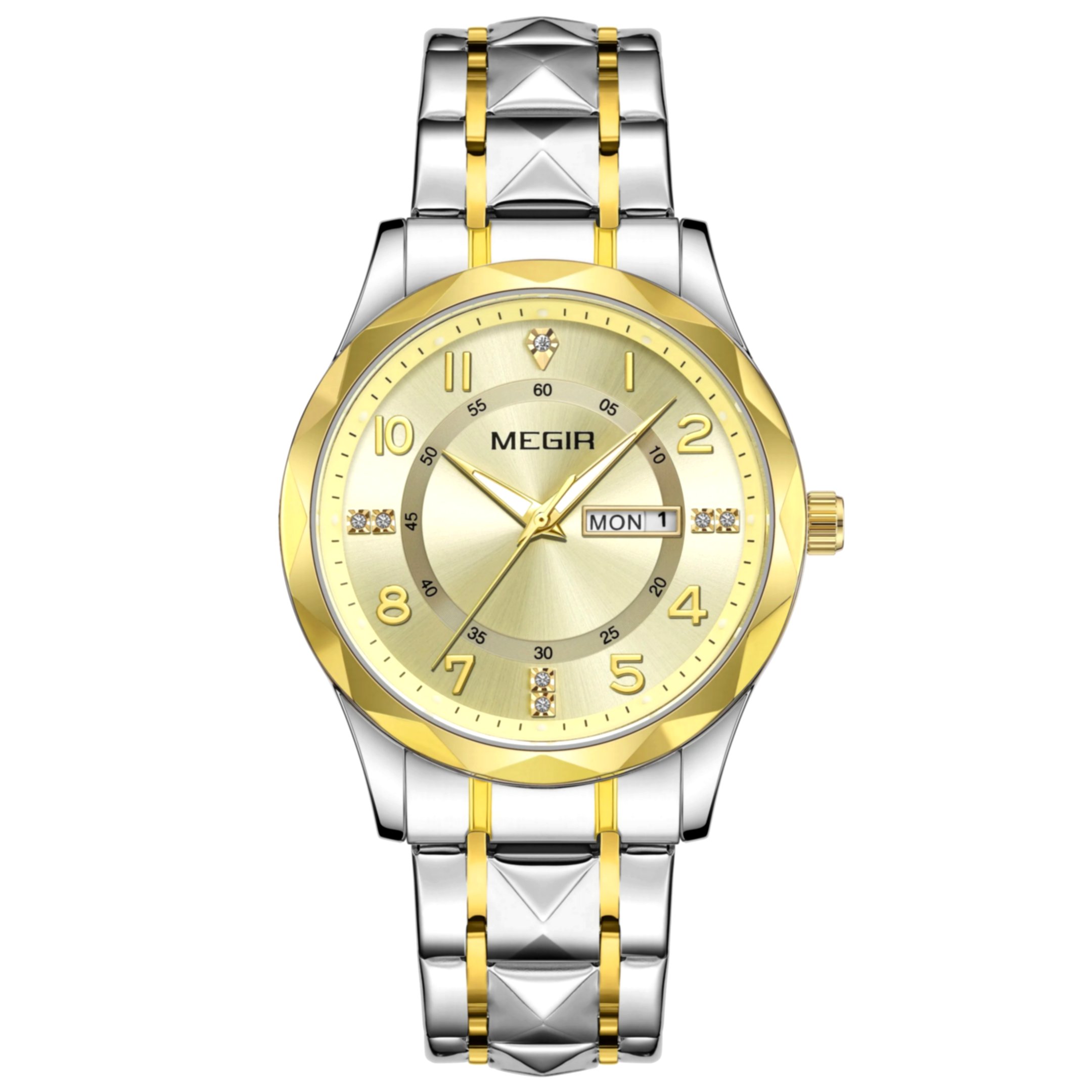 Relogio masculino pulseira de aco inoxidavel casual  a prova dagua