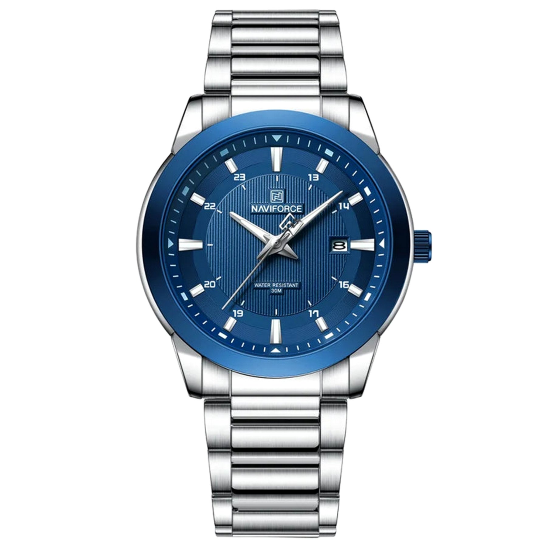 Relogio Quartzo Classico Masculino Pulseira de Aco Inoxidavel, 3ATM