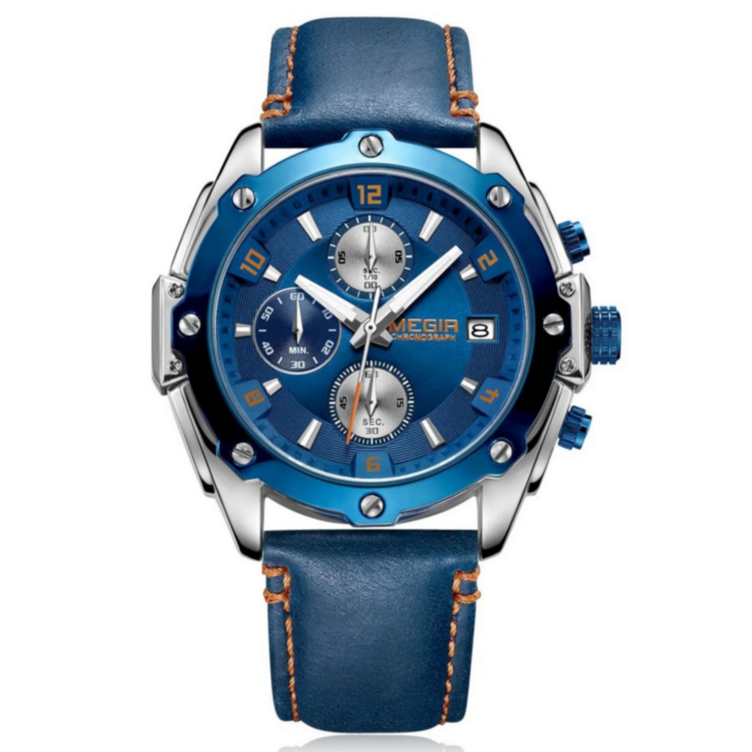 Relogio Masculino Pulseira de Couro Ecologico Quartzo a Prova dAgua