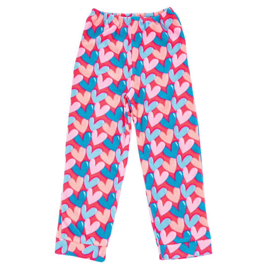Pijama Infantil Camiseta Térmica e Calça em Soft Corações Rosa Everly Rosa 3
