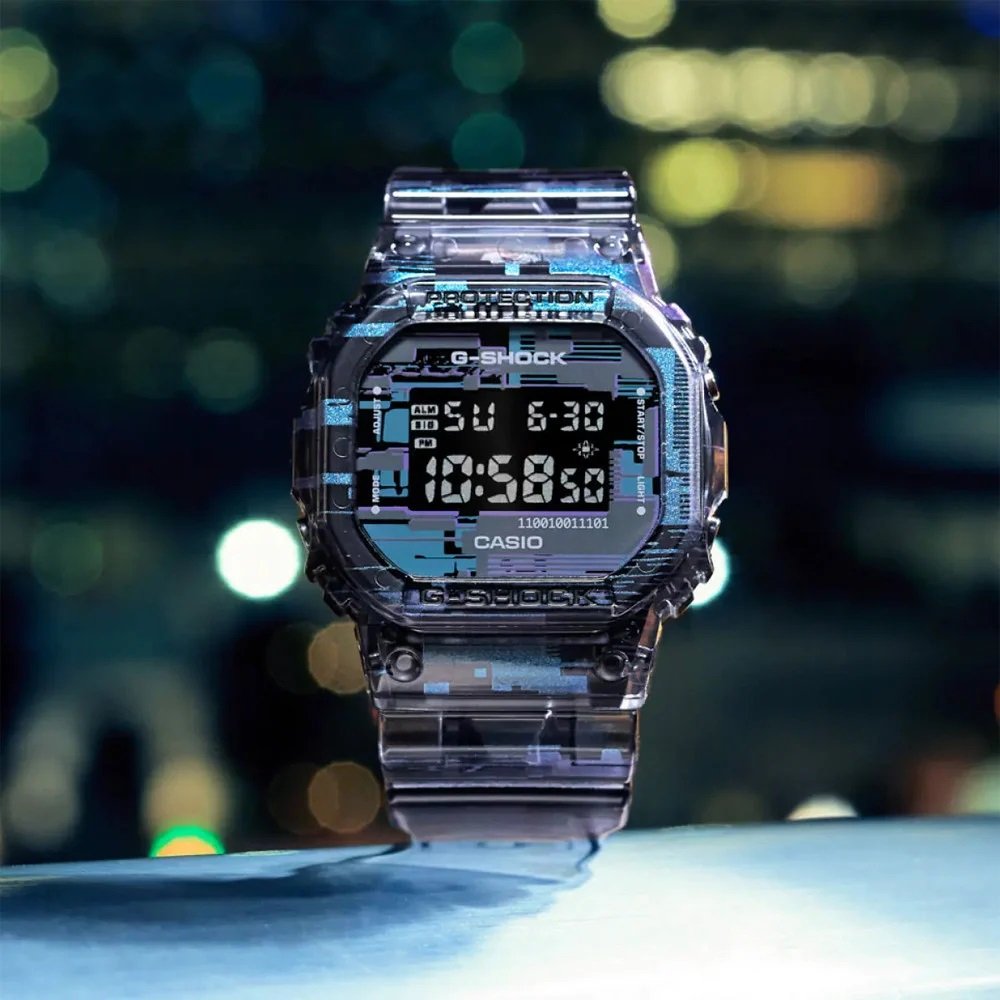Relógio Casio G-Shock Series Digital Glitch DW-5600NN-1DR Azul Camuflado Azul 3
