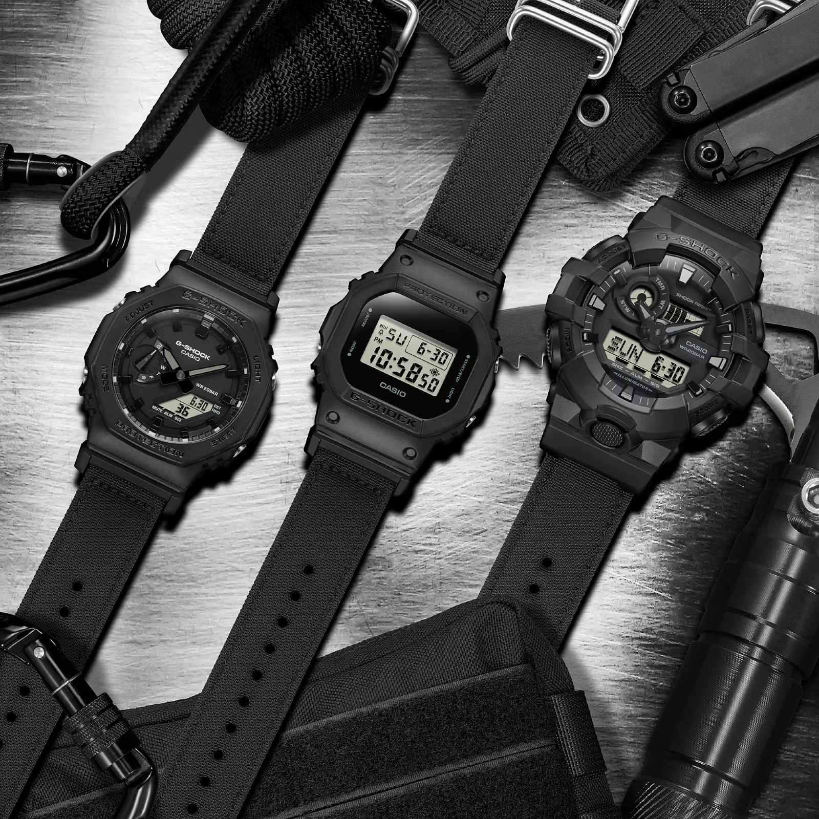 Relógio Casio G-Shock DW-5600BCE-1DR Pulseira em Cordura Preto 4