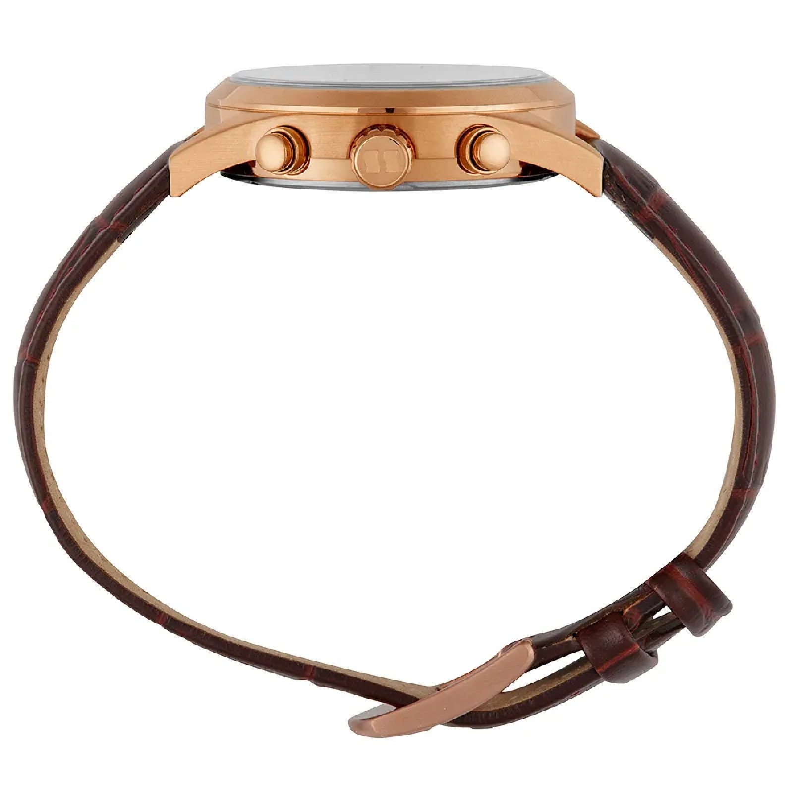 Relógio Seculus Cronógrafo 77307GPSVRC3 Vidro Abaulado Couro Rosé Marrom 3