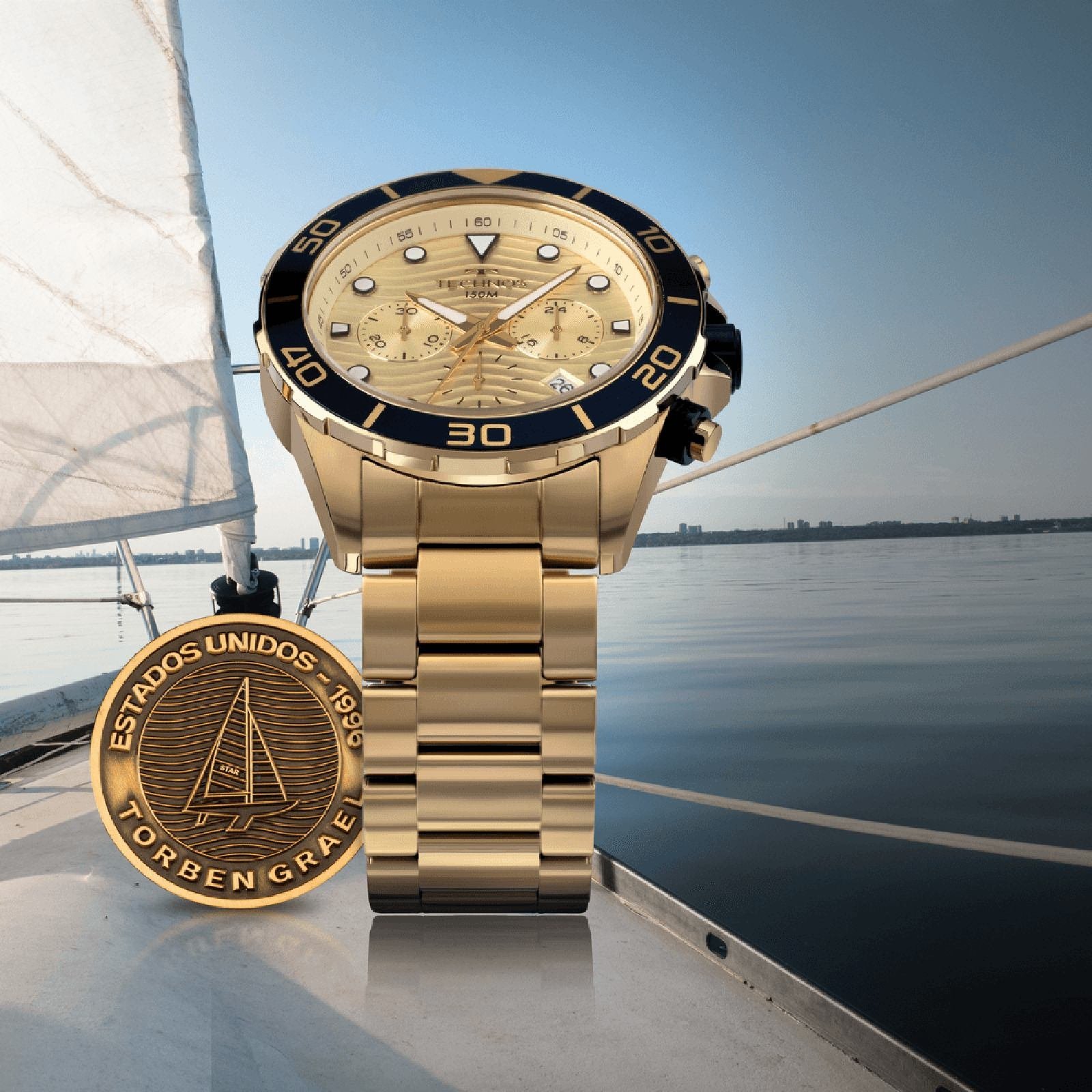 Relógio Technos Acqua JS25BBV/1D Dourado Edição Especial Torben Grael Dourado 2