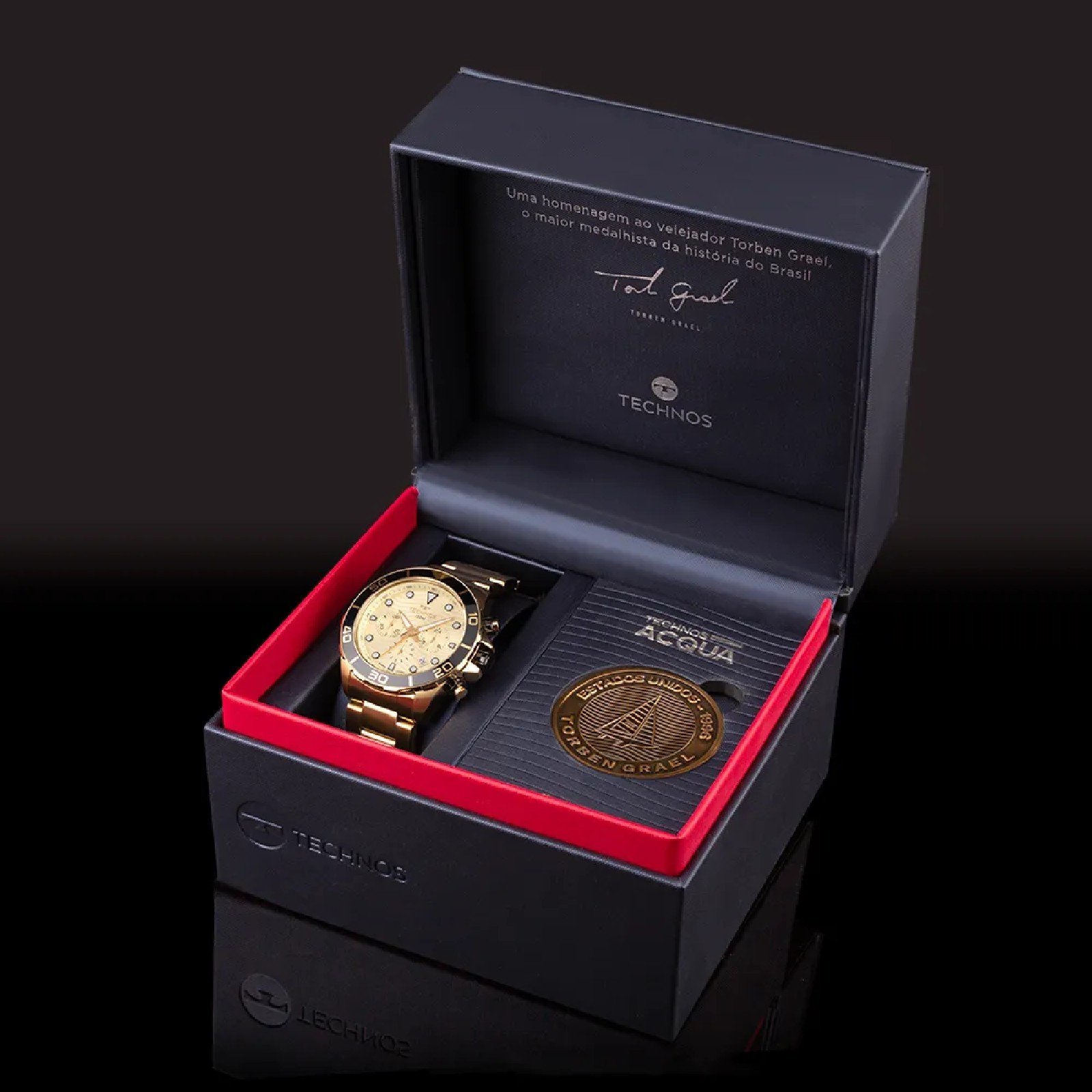 Relógio Technos Acqua JS25BBV/1D Dourado Edição Especial Torben Grael Dourado 6