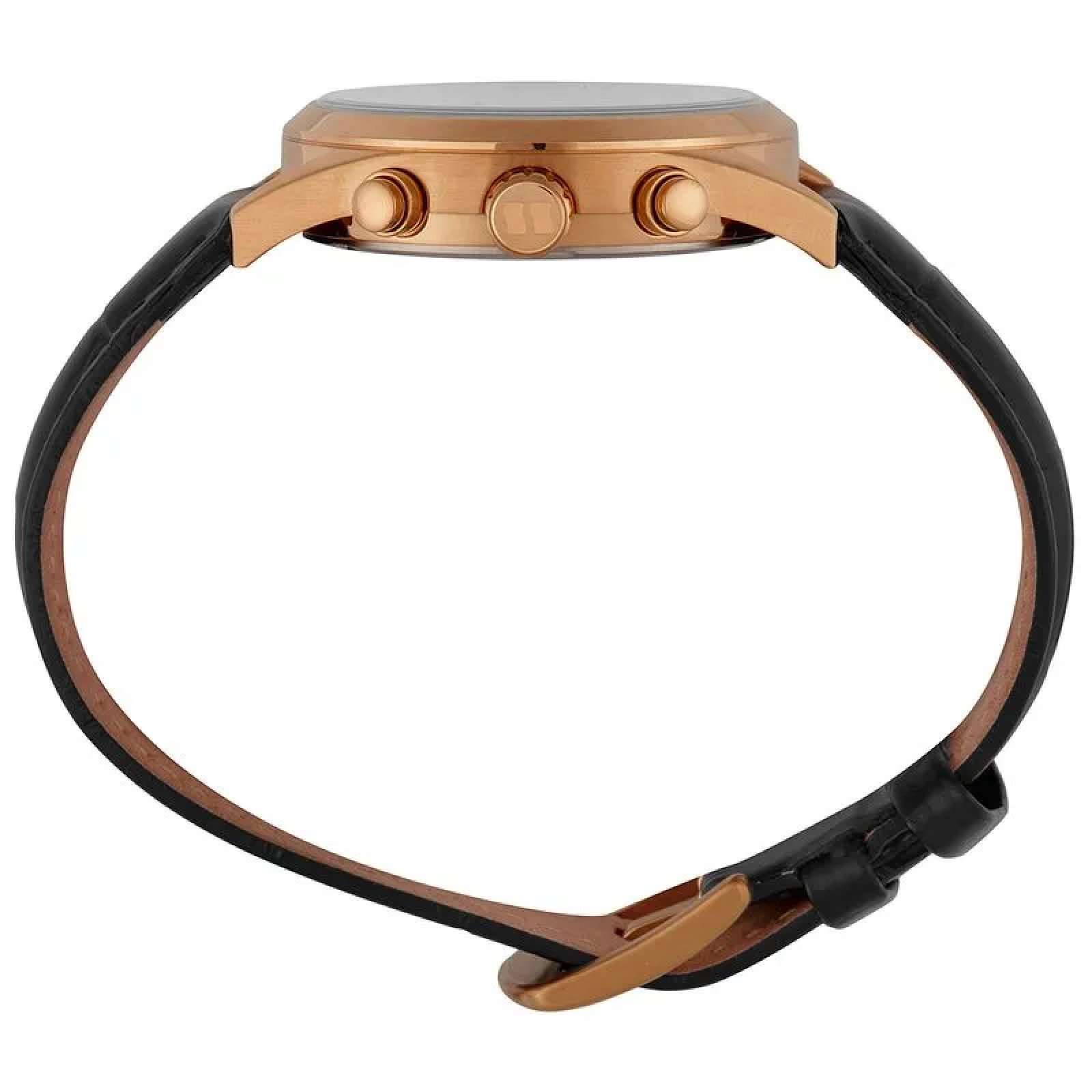 Relógio Seculus Cronógrafo 77308GPSVRC3 Vidro Abaulado Couro Rosé Preto 2