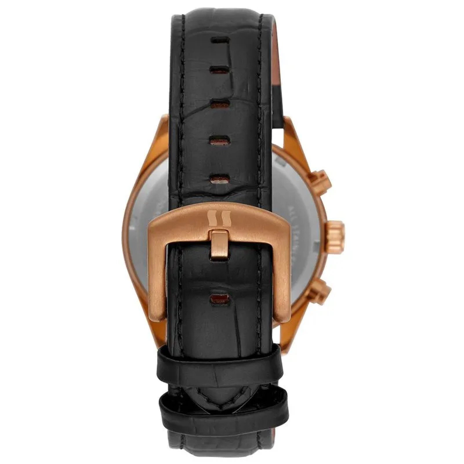 Relógio Seculus Cronógrafo 77308GPSVRC3 Vidro Abaulado Couro Rosé Preto 3