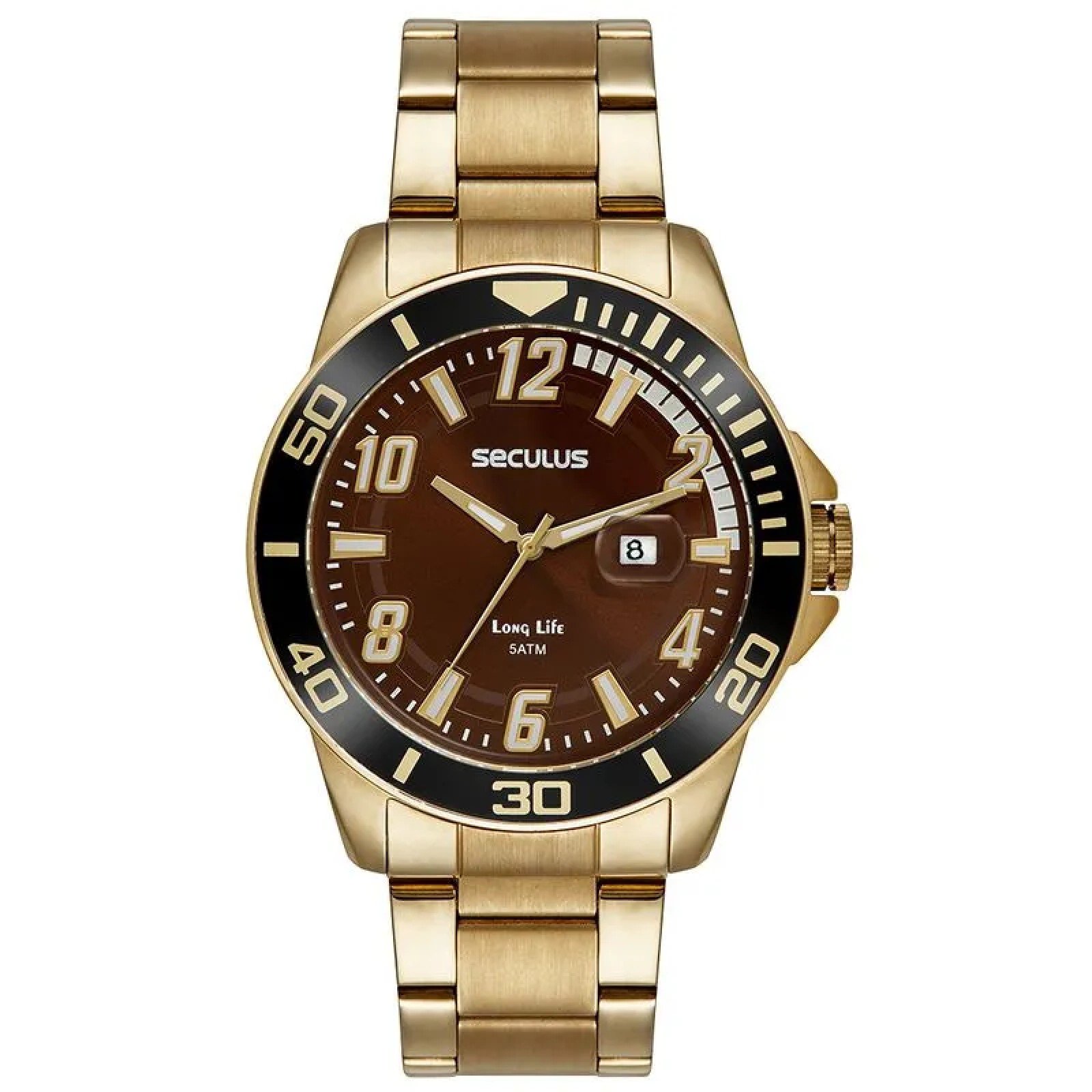 Relógio Seculus Long Life 44211GPSVDA3 Dourado Dourado