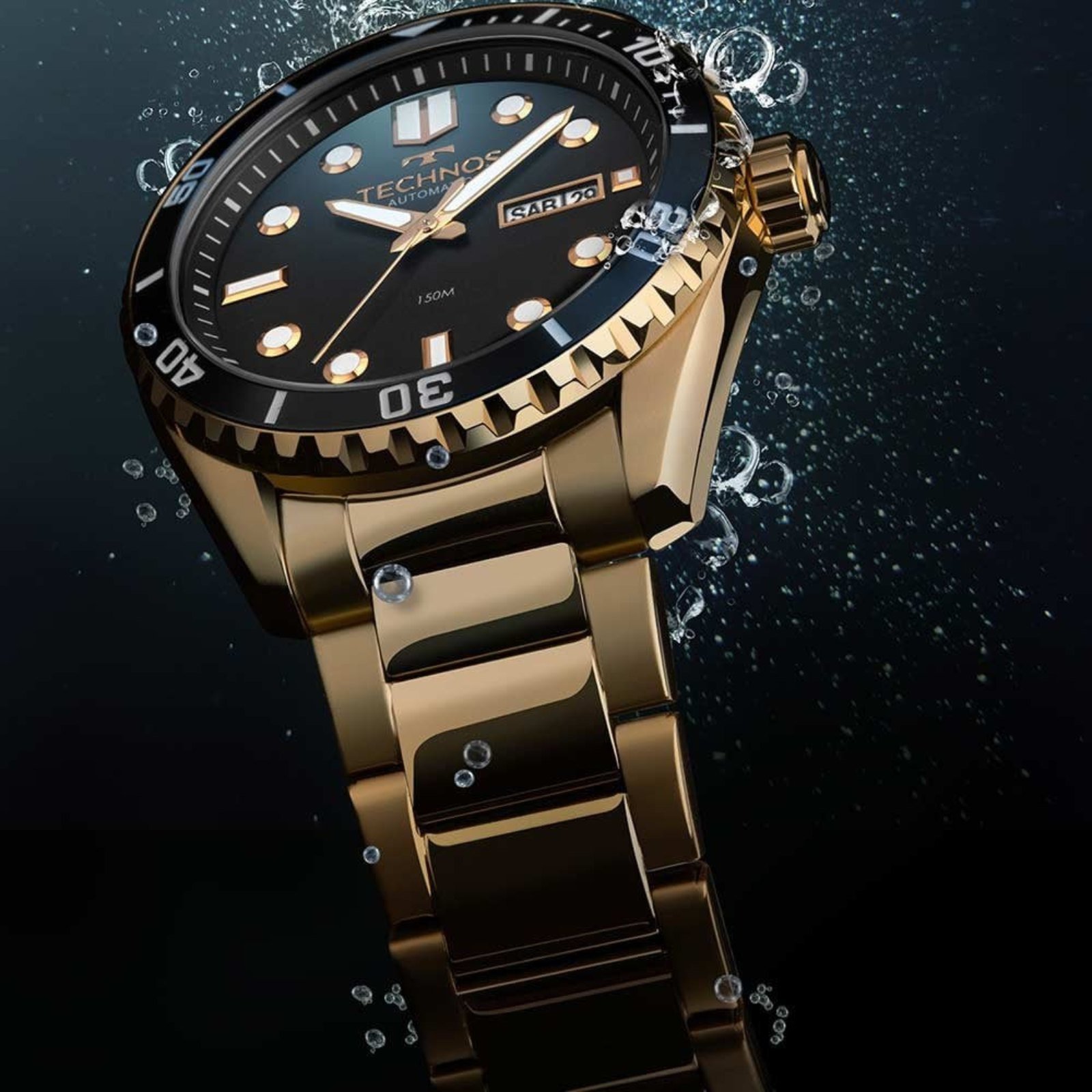 Relógio Technos Diver Automático 8205OZ/1P Dourado Dourado 2