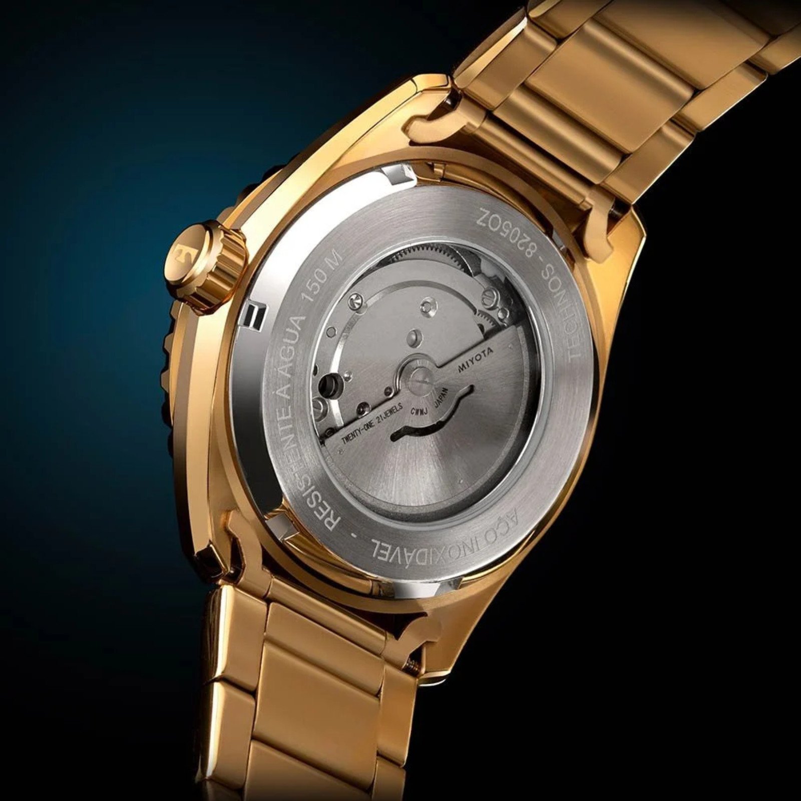Relógio Technos Diver Automático 8205OZ/1P Dourado Dourado 4