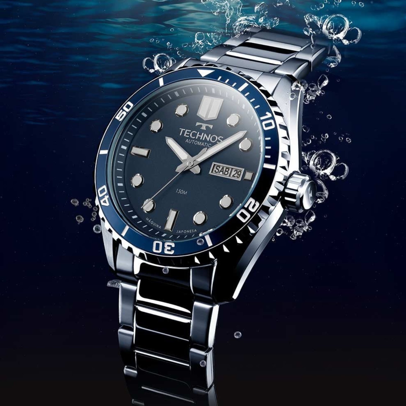 Relógio Technos Diver Automático 8205OX/1A Prata