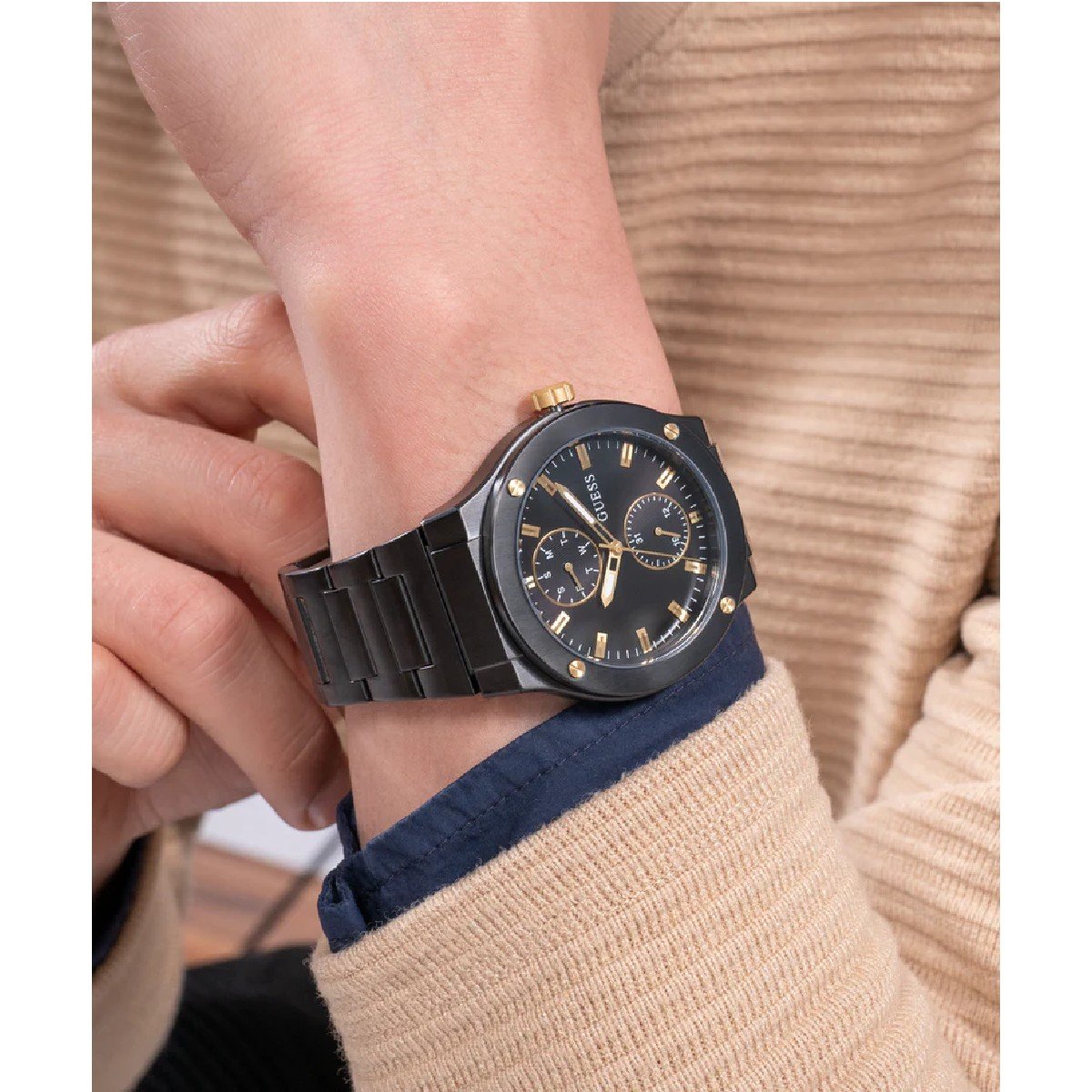 Relógio Guess Masculino Jet GW0795G3 Preto Preto 2