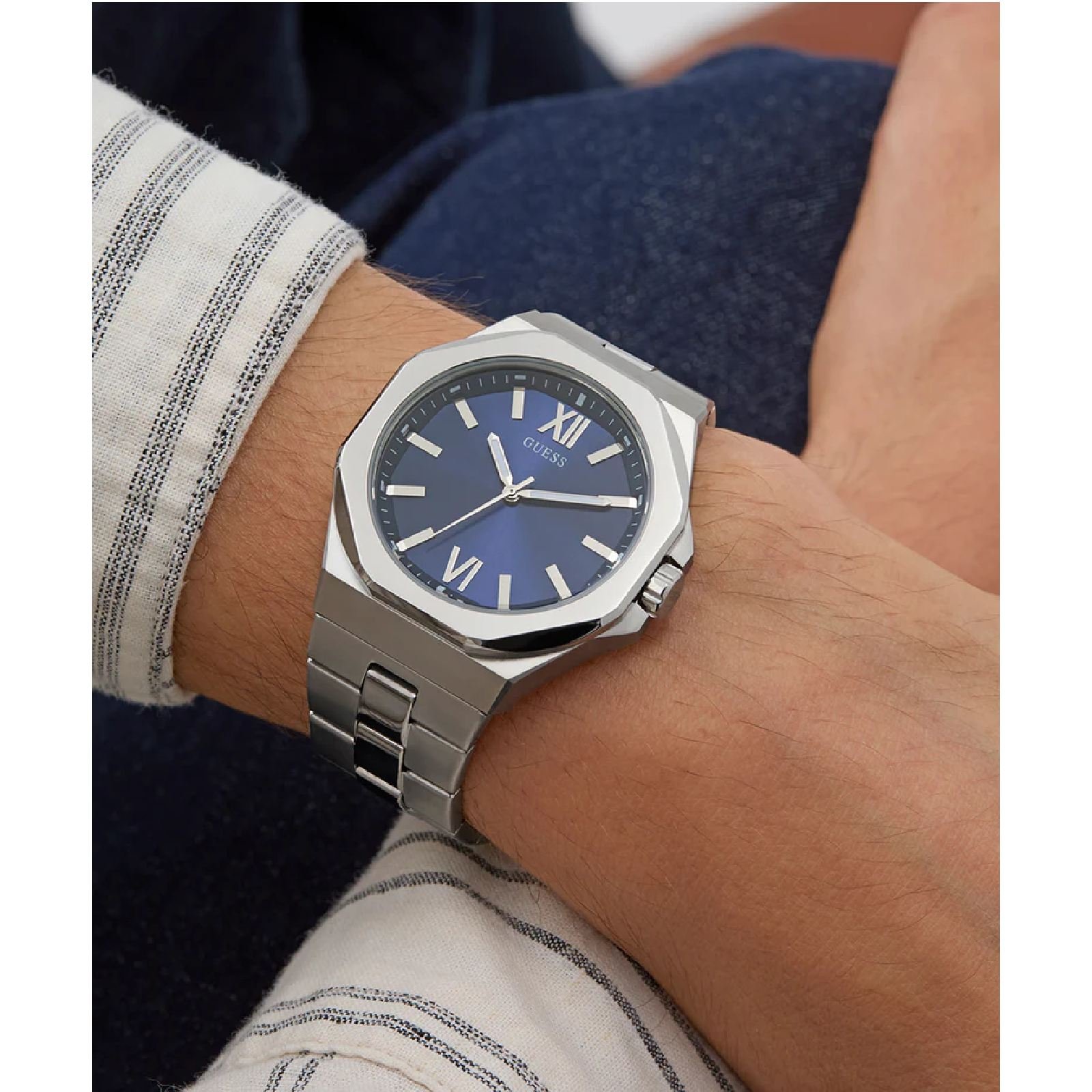 Relógio Guess Masculino Silver Tone GW0849G1 Prata Prata 2