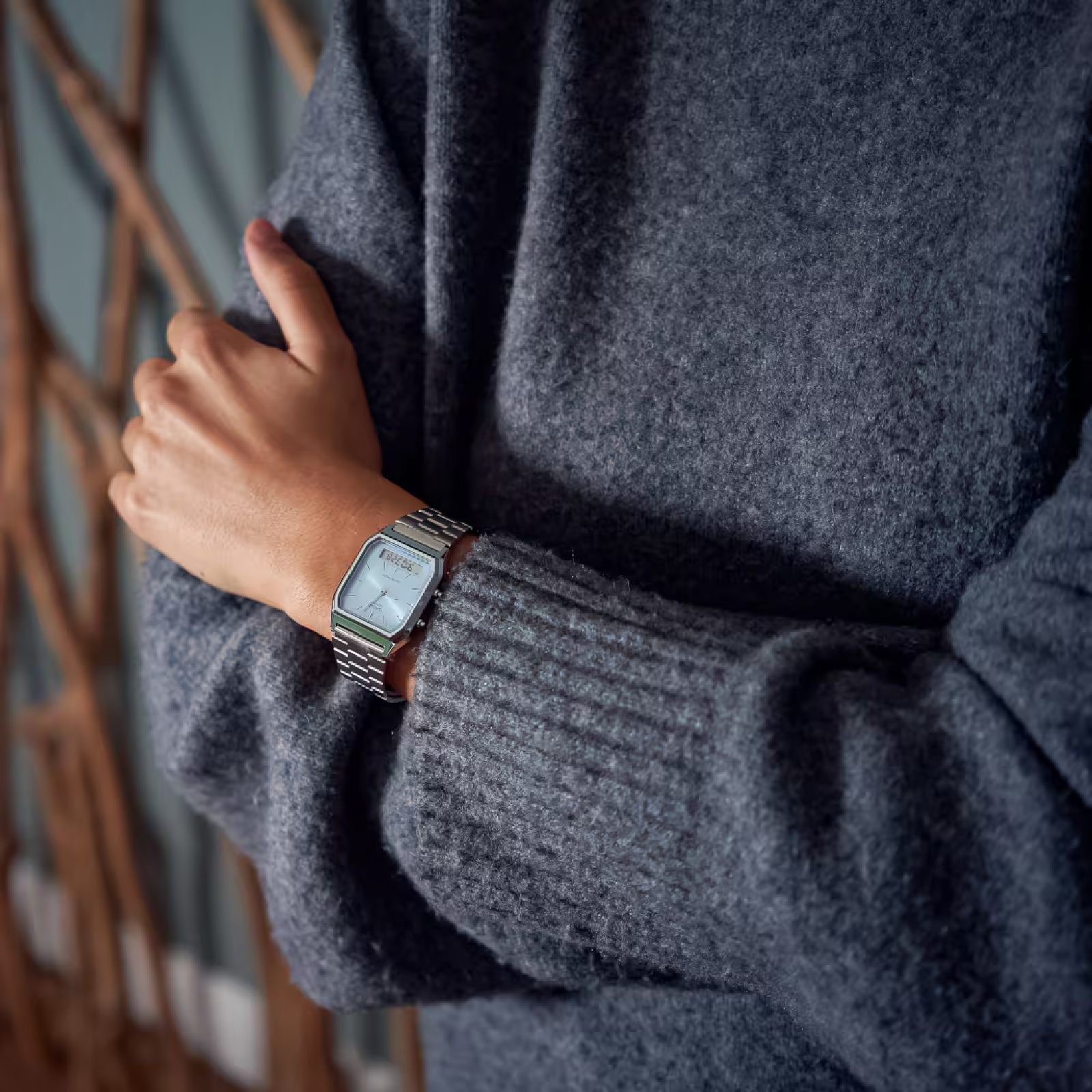 Relógio Casio Vintage AQ-230A-2A1MQYDF Prata e Azul Prata 3