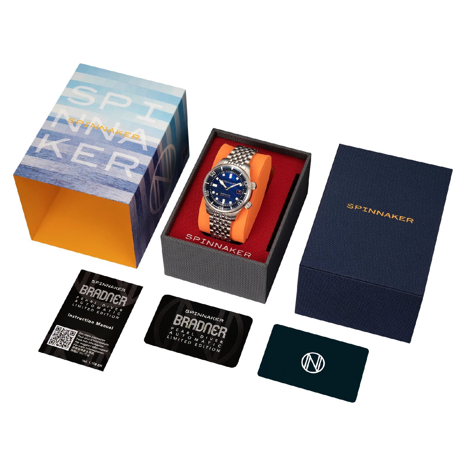 Relógio Spinnaker Bradner Pearl Diver Automático Edição Limitada Indigo Mirage SP-5158-33 Azul 10