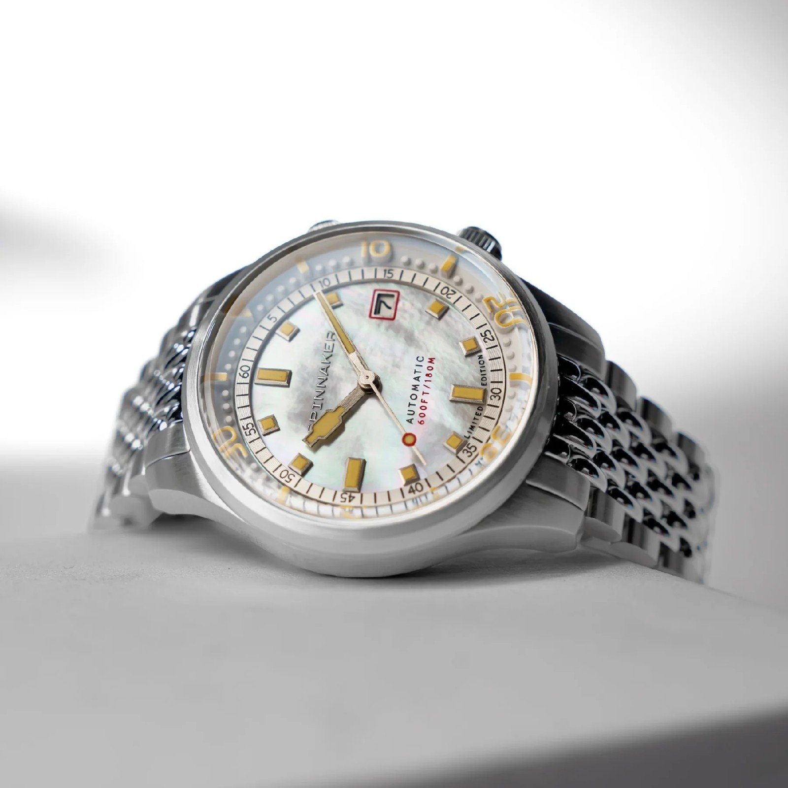 Relógio Spinnaker Bradner Pearl Diver Automático Edição Limitada Pearl Essence SP-5158-22 Branco 2